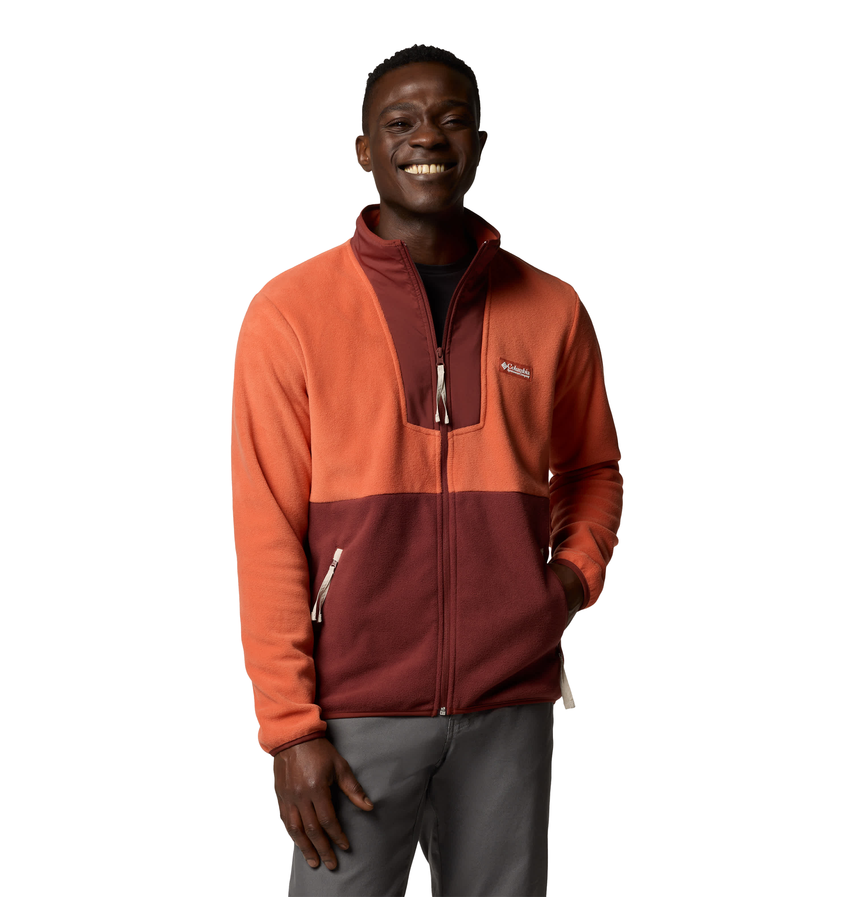 Image of Columbia Sequoia Grove Full-Zip Fleece Jacket for Men - Tuscan/Spice - XXL