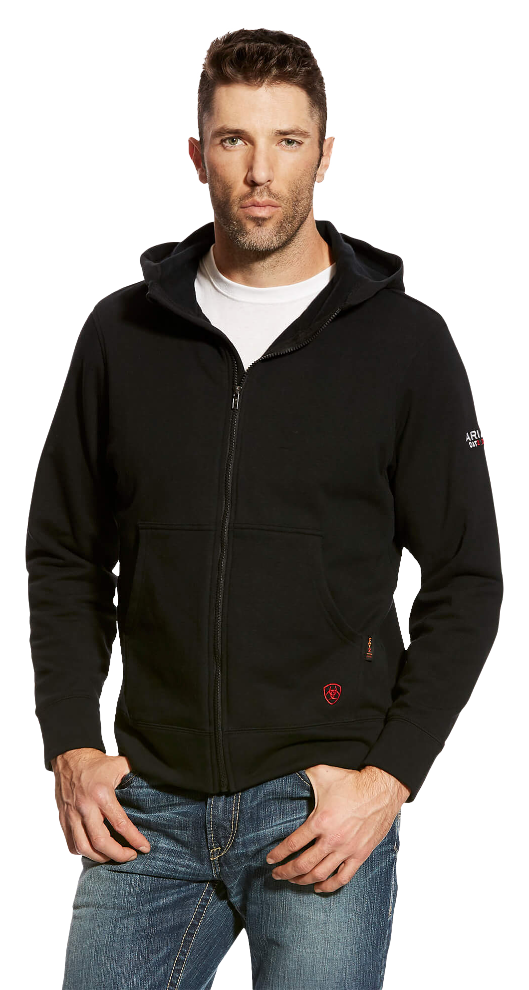 Image of Ariat FR DuraStretch Full-Zip Hoodie for Men - Black - L