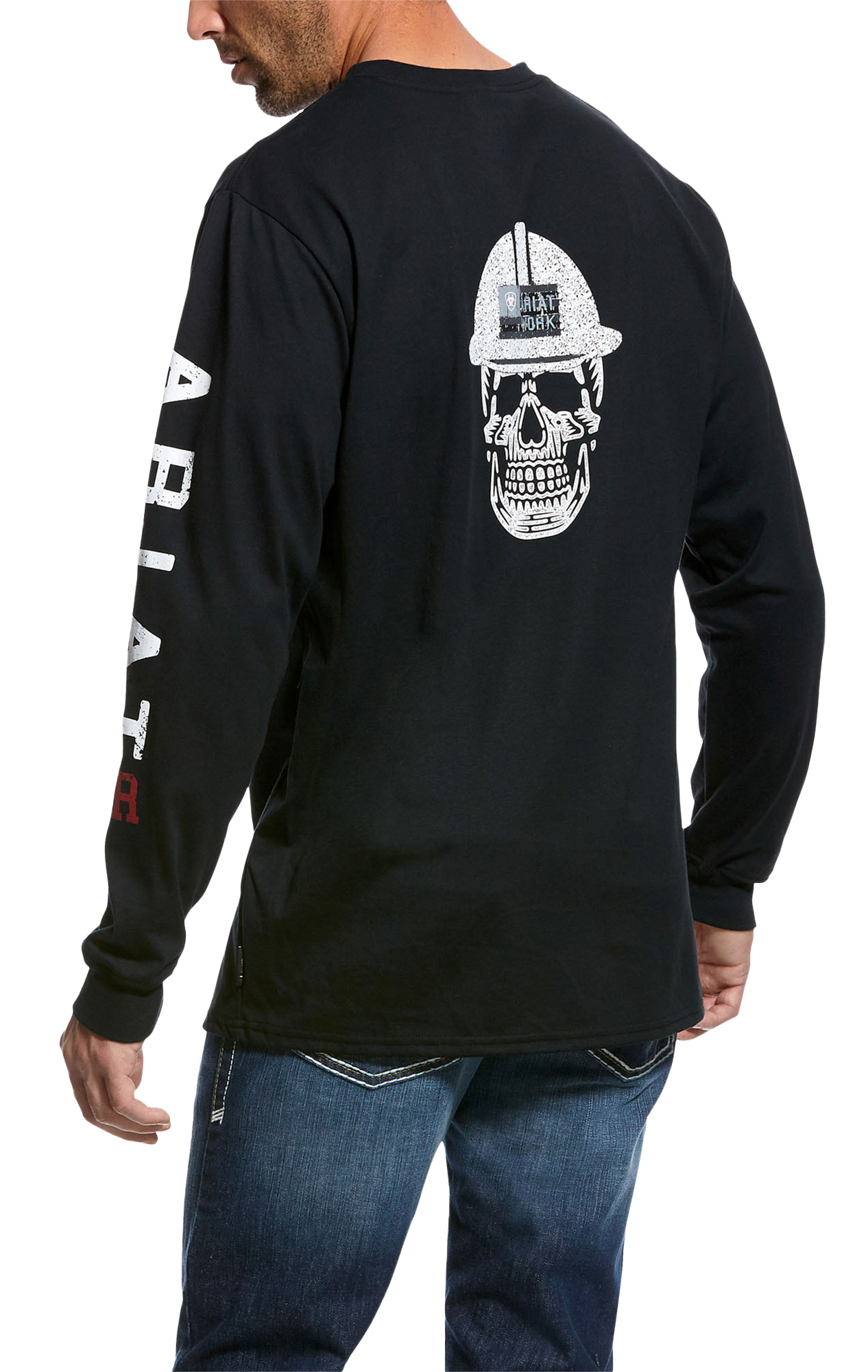 Image of Ariat FR Roughneck Skull Logo Long-Sleeve T-Shirt for Men - Black - M