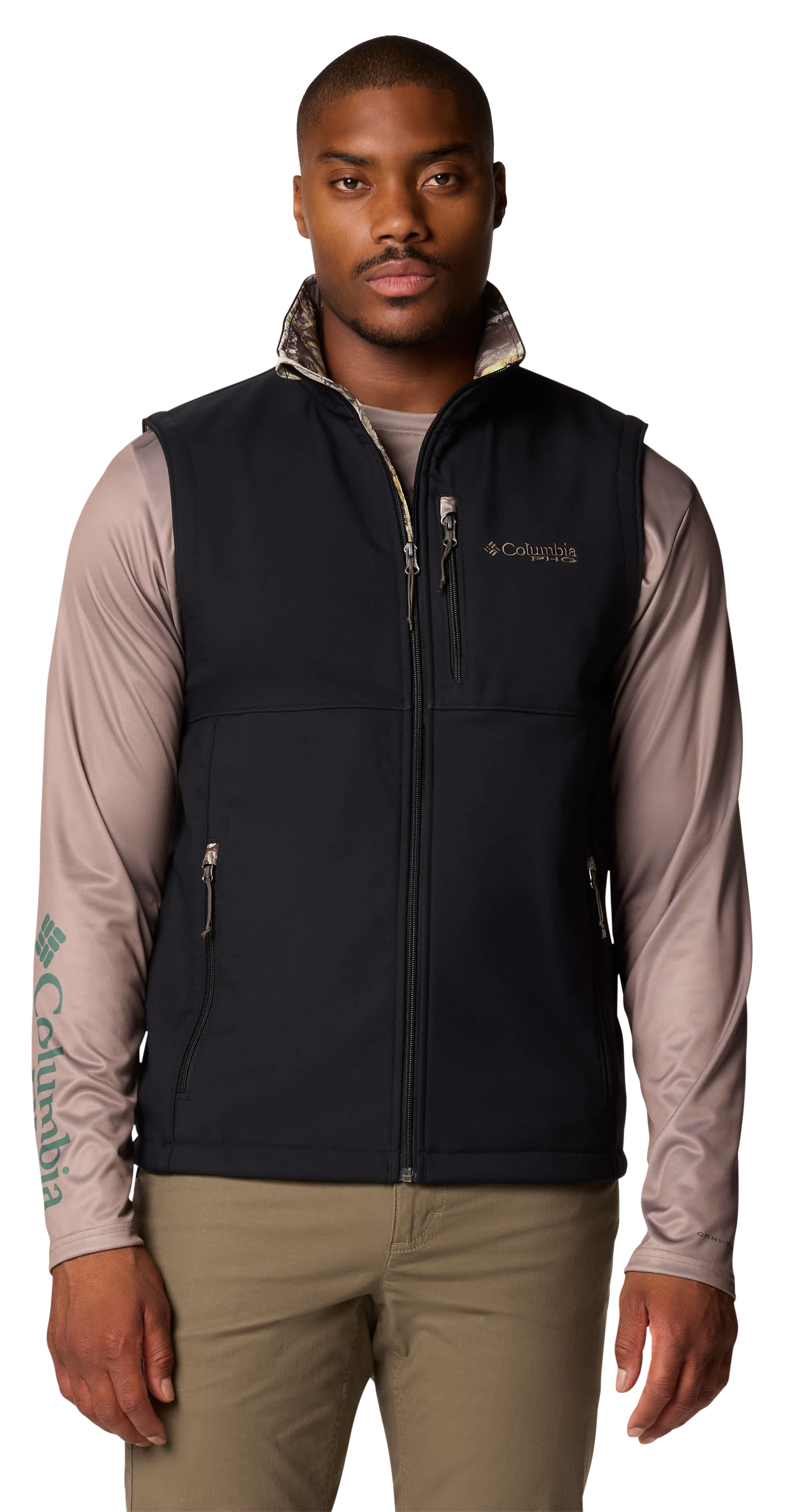 Image of Columbia PHG Ascender II Softshell Vest - Black/Timberwoods Camo - XXL