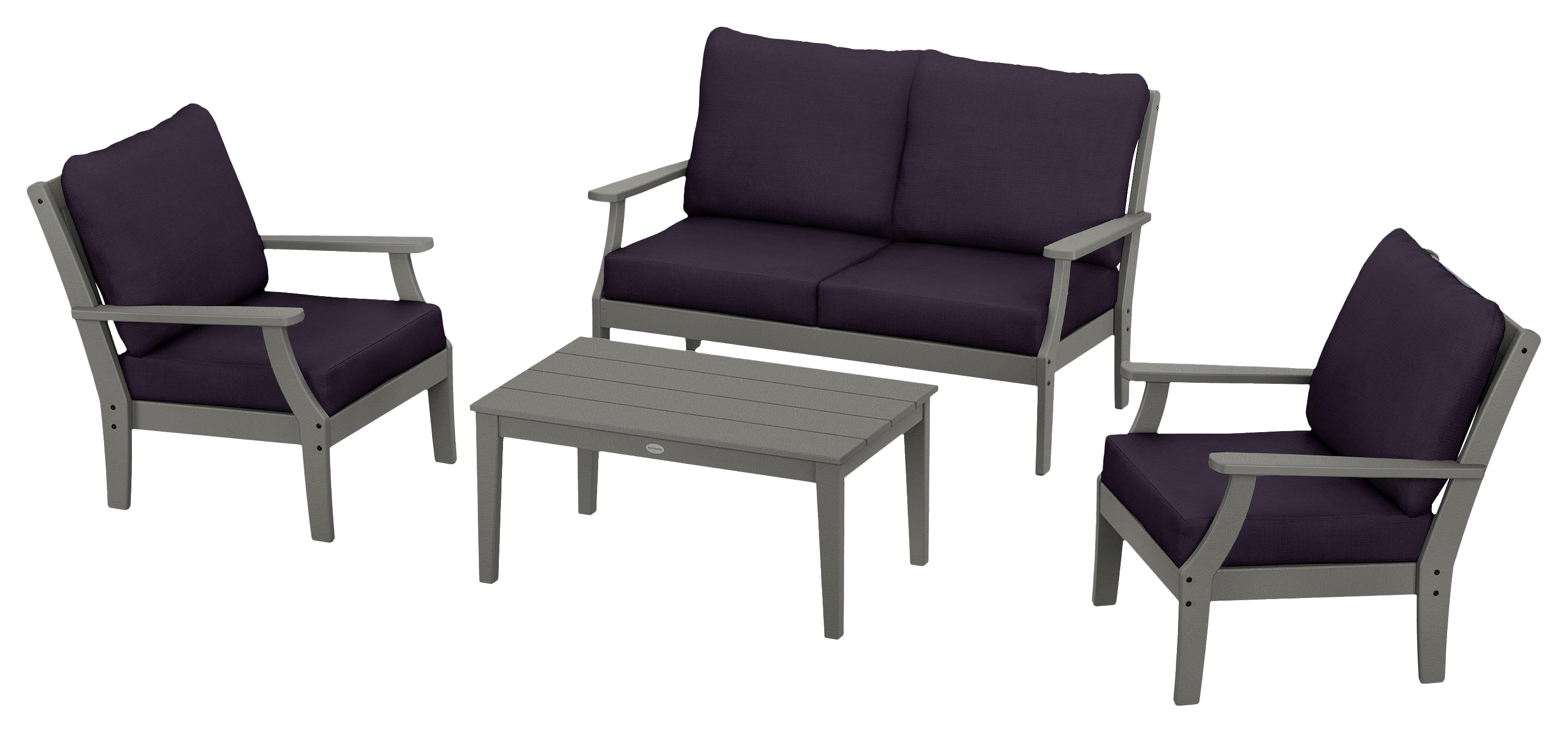 Image of POLYWOOD Braxton 4-Piece Deep-Seating Chair Set