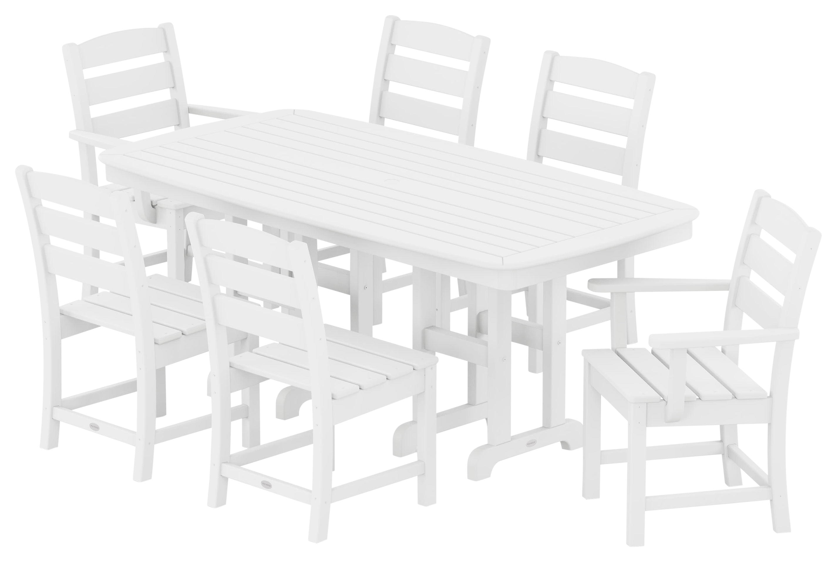 Image of POLYWOOD Lakeside 7-Piece Dining Set - White