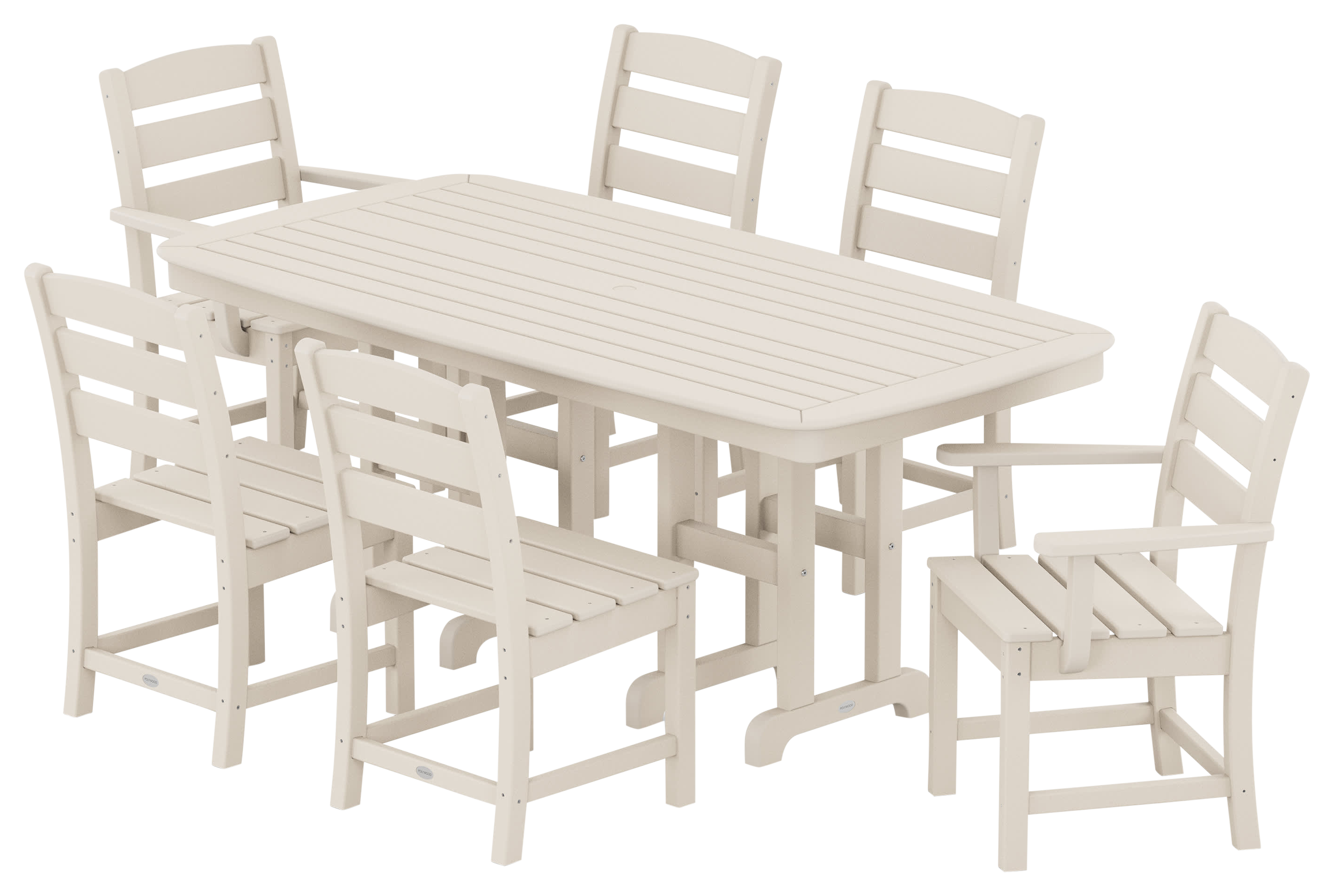 Image of POLYWOOD Lakeside 7-Piece Dining Set - Sand