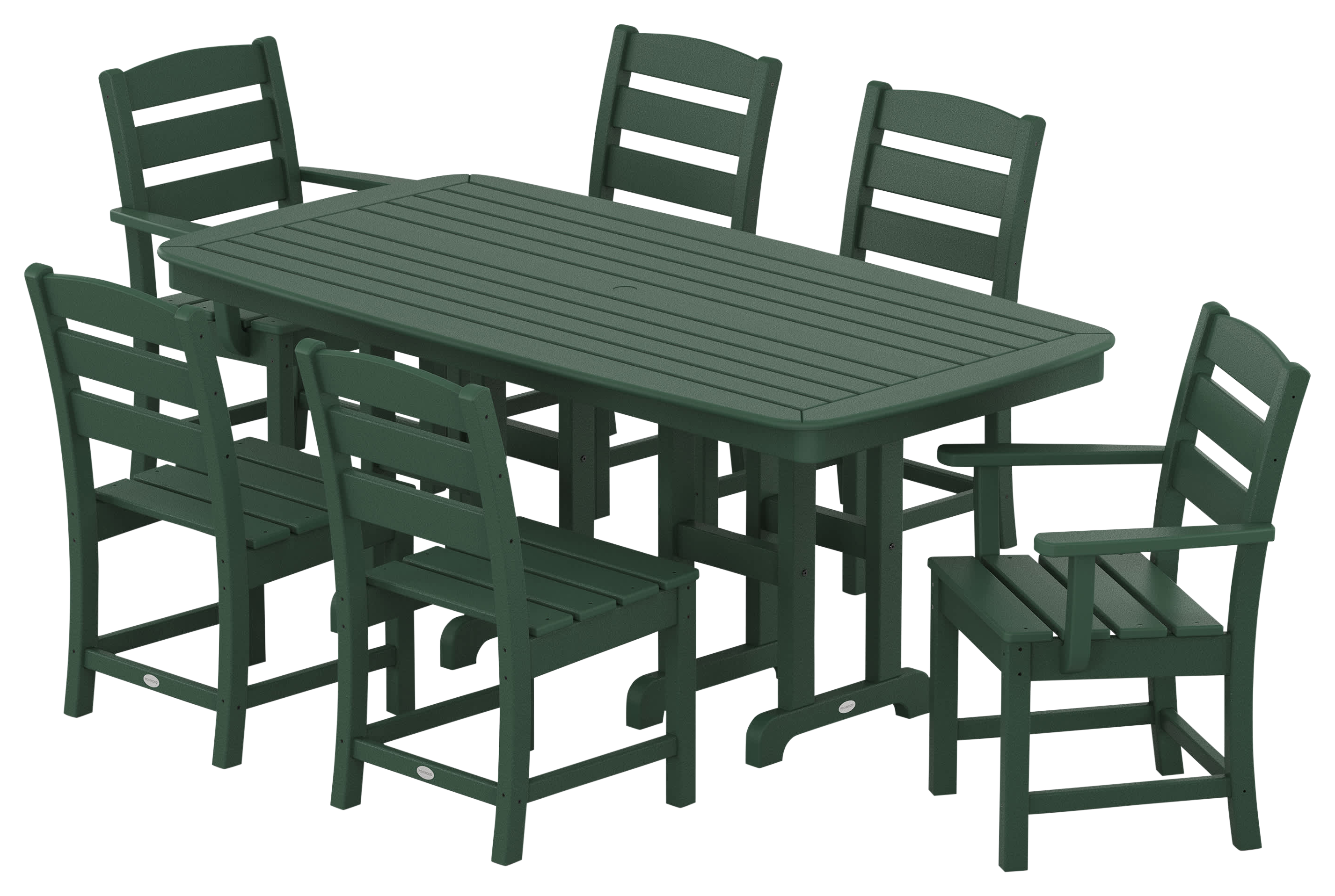 Image of POLYWOOD Lakeside 7-Piece Dining Set - Green