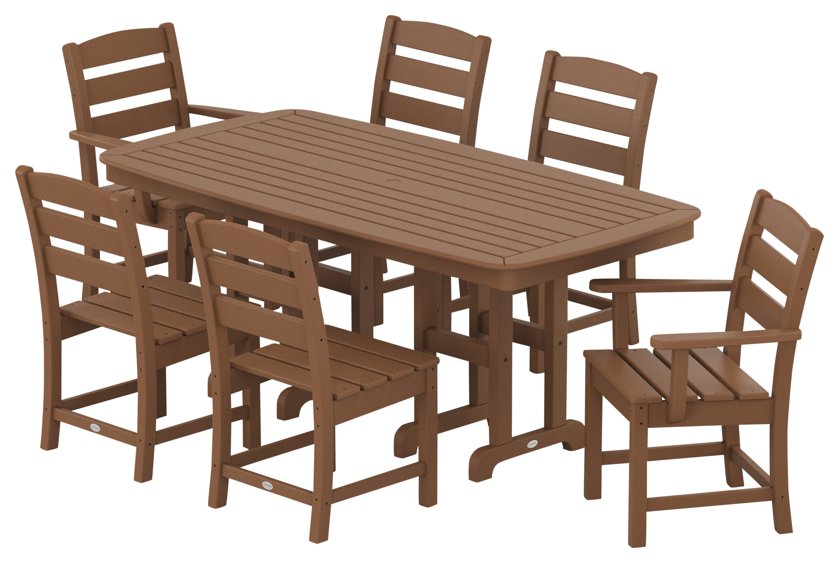 Image of POLYWOOD Lakeside 7-Piece Dining Set - Teak