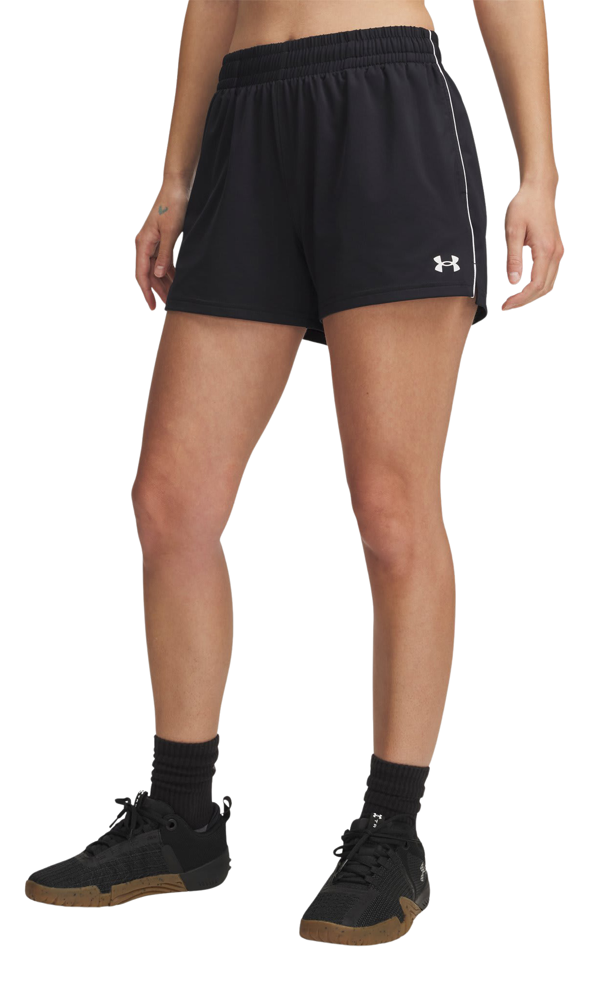 Image of "Under Armour Tech Team 3"" Shorts for Ladies - Black/White - S"