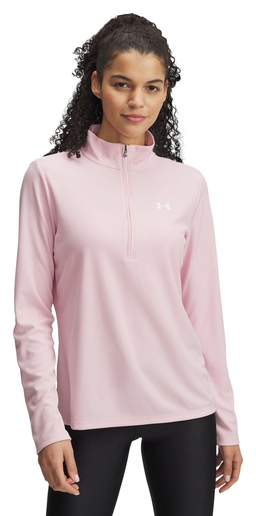 Image of Under Armour Tech Rib Half-Zip Long-Sleeve Shirt for Ladies