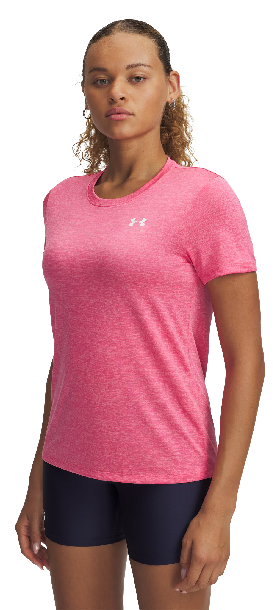 Image of Under Armour Tech Twist Short-Sleeve T-Shirt - Super Pink/White