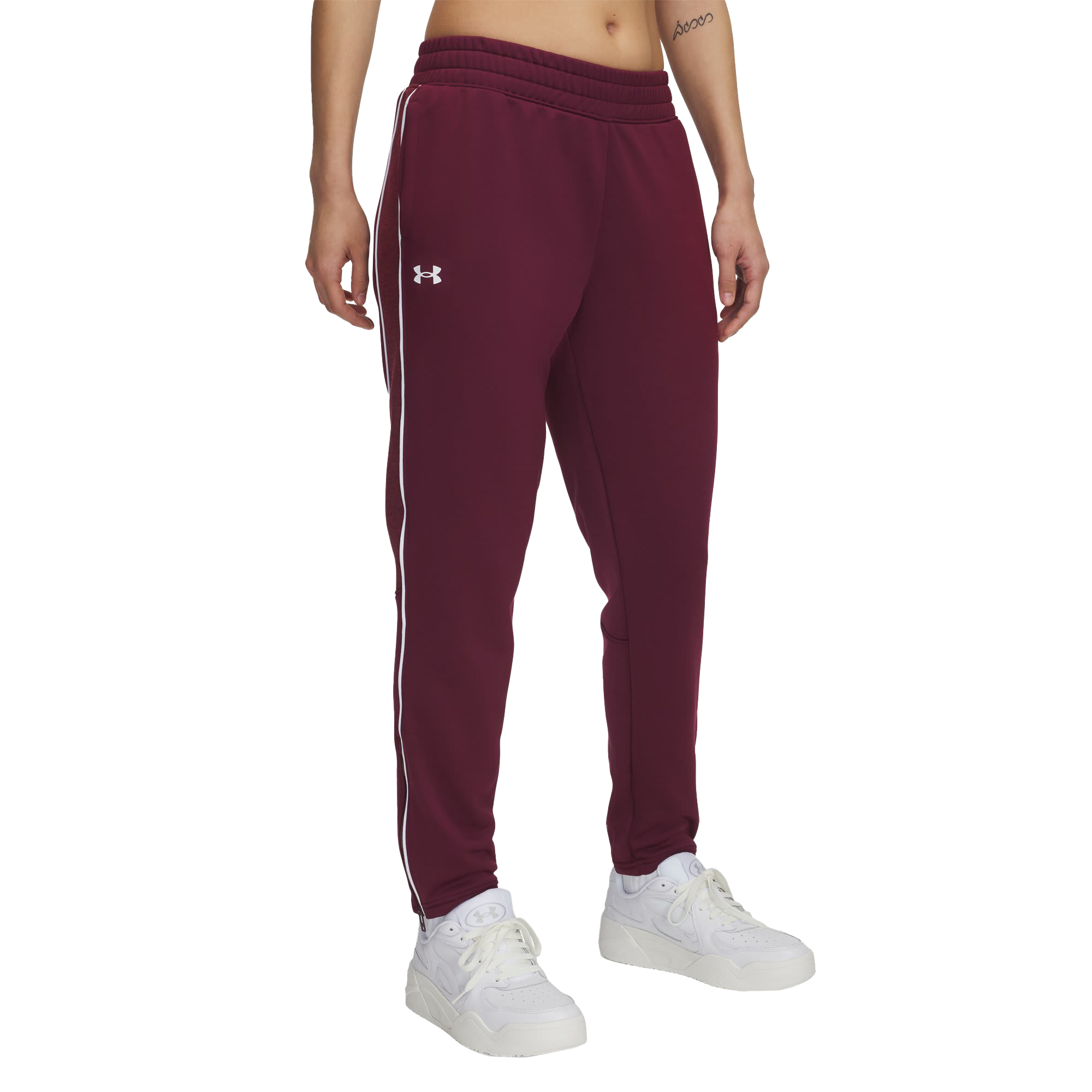 Image of Under Armour Command Warm-Up Pants for Ladies - Maroon/White
