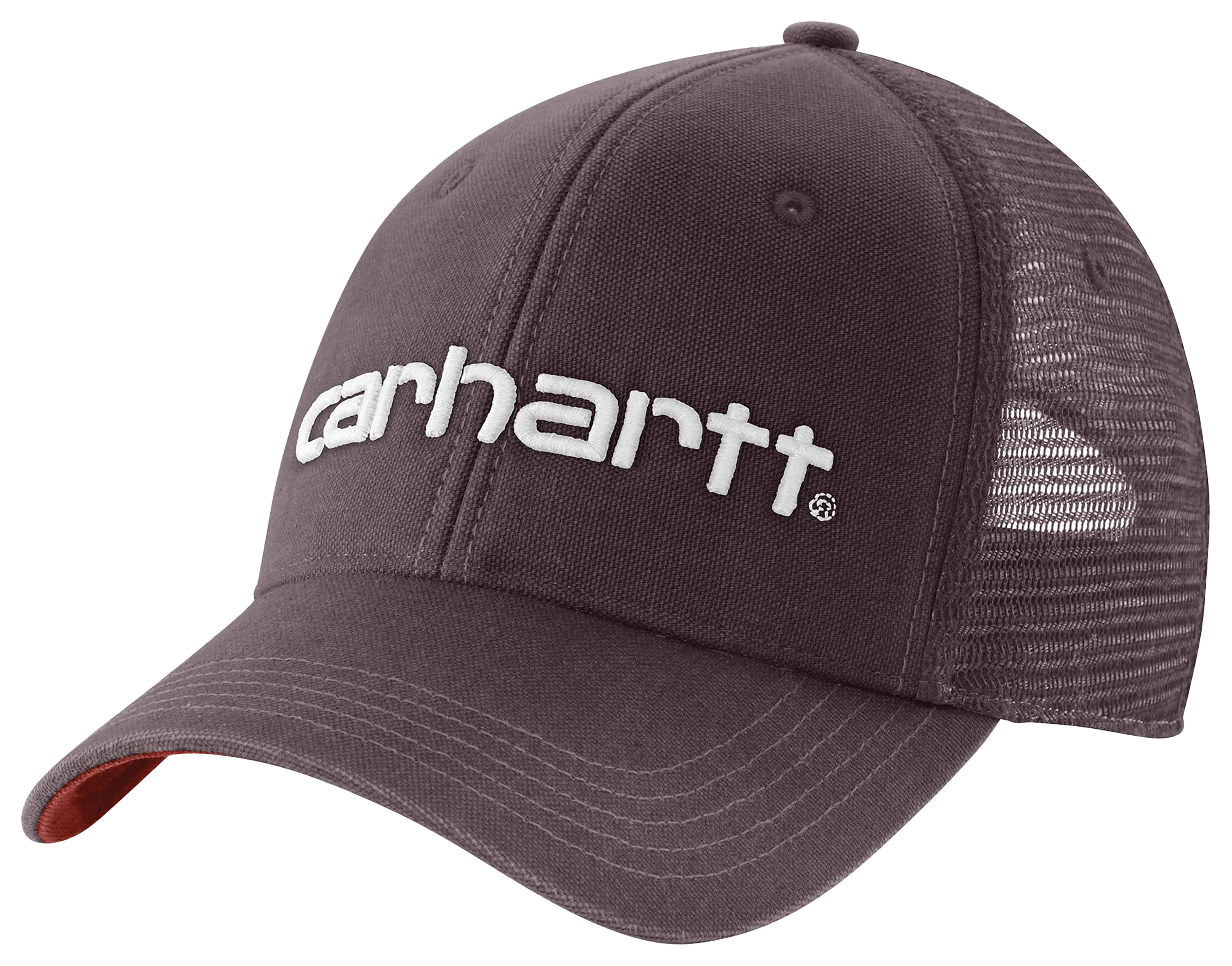 Image of Carhartt Canvas Mesh-Back Logo Graphic Cap - Dark Sepia