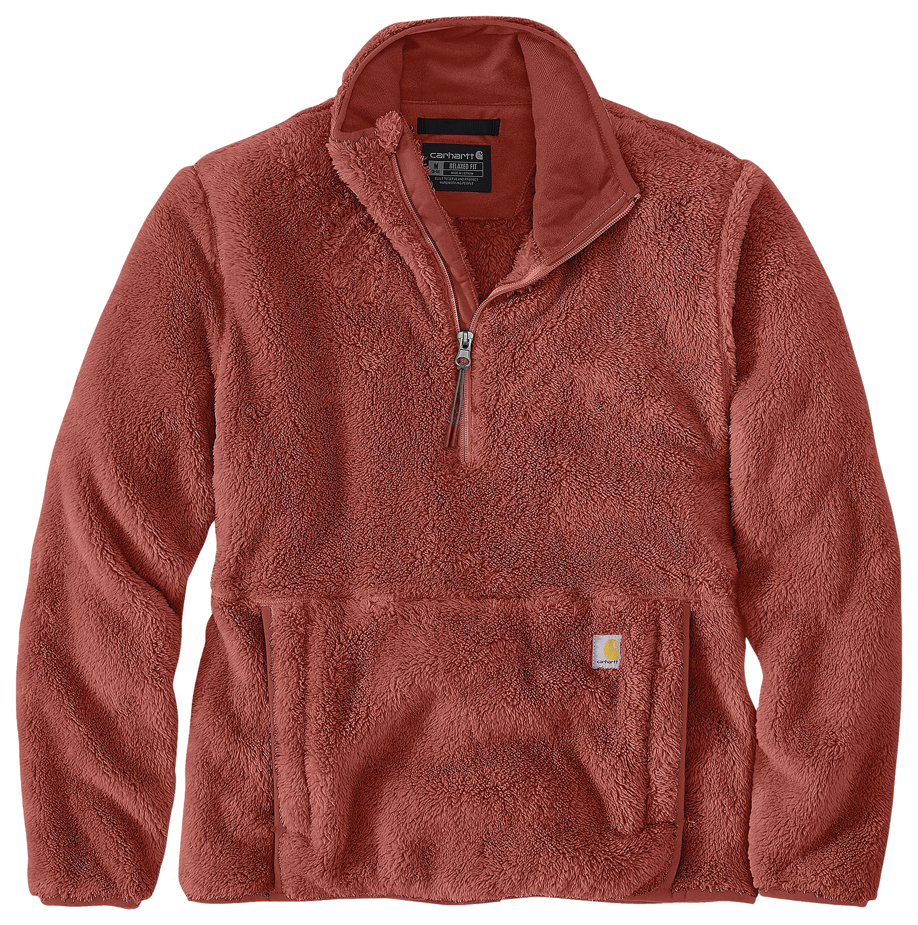 Image of Carhartt Loose-Fit Fleece Half-Zip Pullover for Ladies - Spice Red - XS