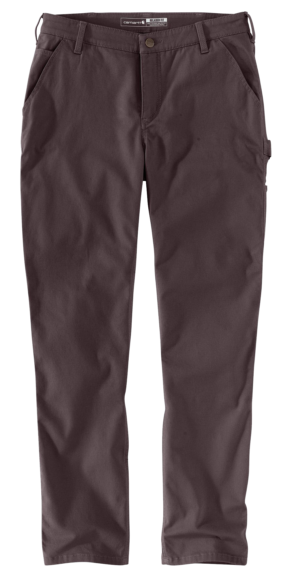 Image of Carhartt Rugged Flex Relaxed-Fit Straight Canvas Work Pants for Ladies - Dark Sepia