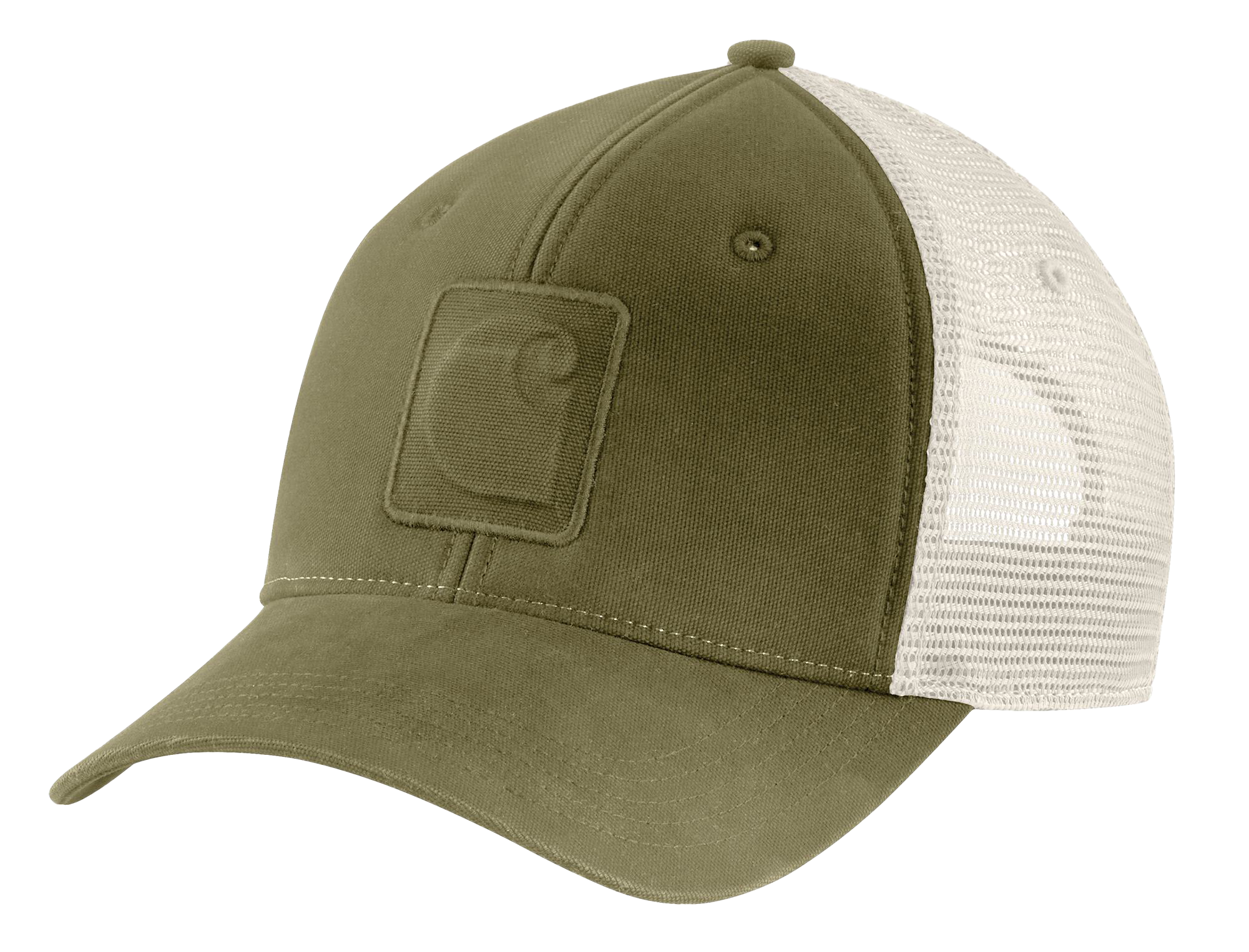 Image of Carhartt Canvas Logo Cap - Dark Bronzed Green
