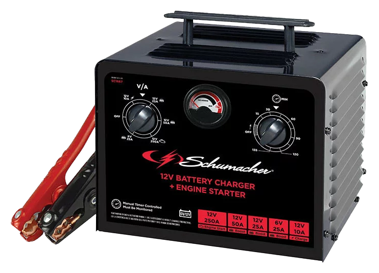 Image of Schumacher 6V/12V Timer-Controlled Battery Charger and Jump Starter