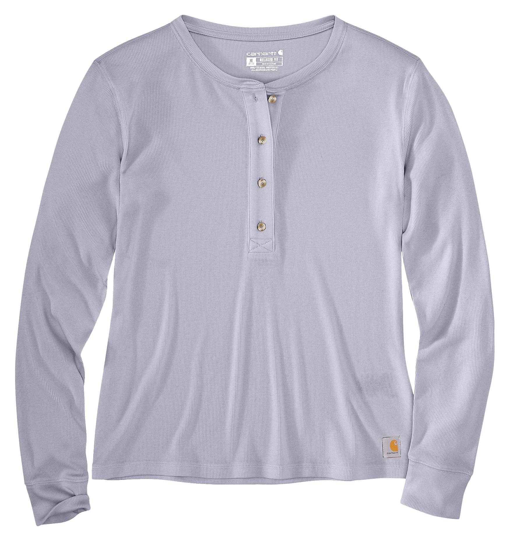 Image of Carhartt TENCEL Series Relaxed-Fit Ribbed Long-Sleeve Henley Shirt for Ladies