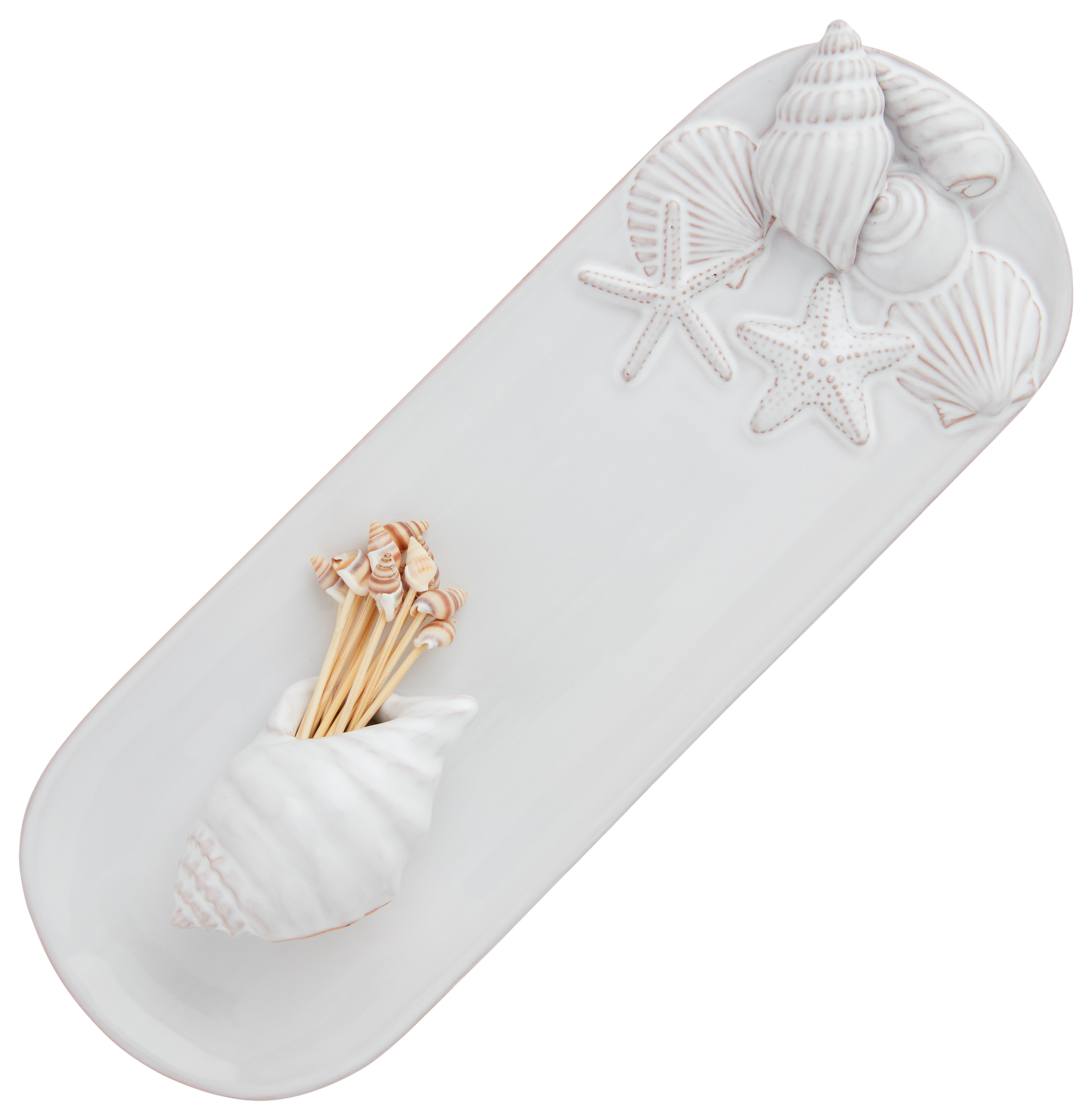 Mud Pie Sea Shell Toothpick Tray Set                                                                                            