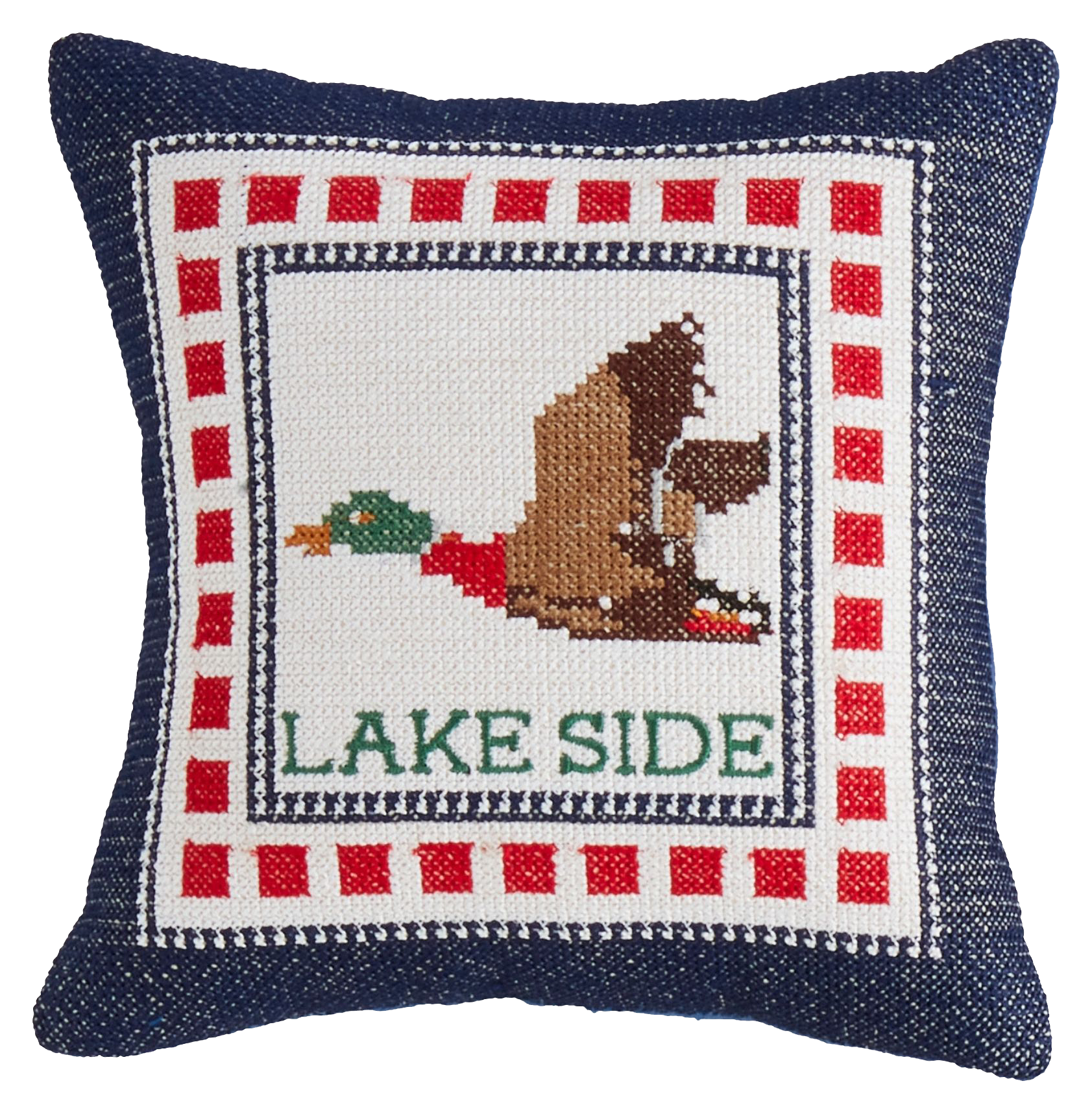 Image of Mud Pie Lakeside Embroidered Mini Pillow