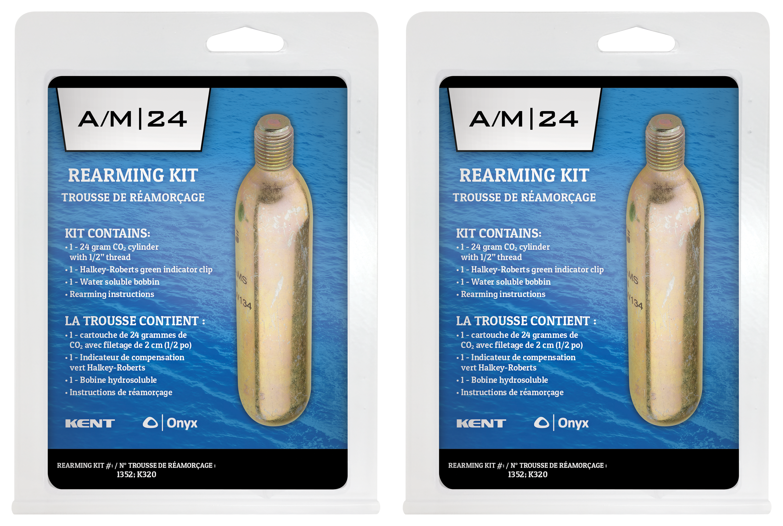 Image of Onyx AM24 24-Gram Inflatable Life Vest Rearming Kit - 2 Pack