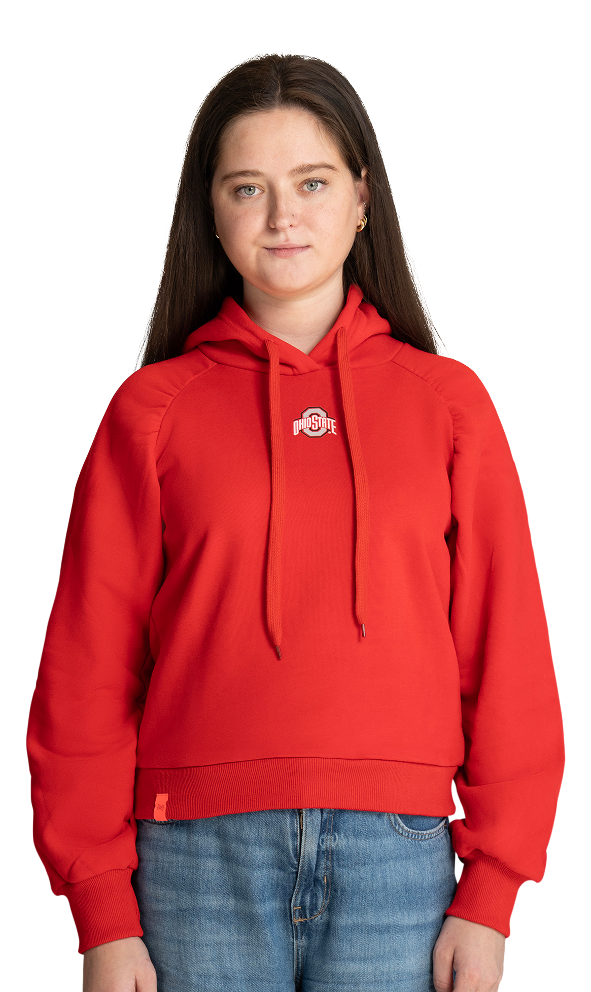 Image of Lusso Maxine Collegiate Fleece Hoodie - Ohio State University - Red - L