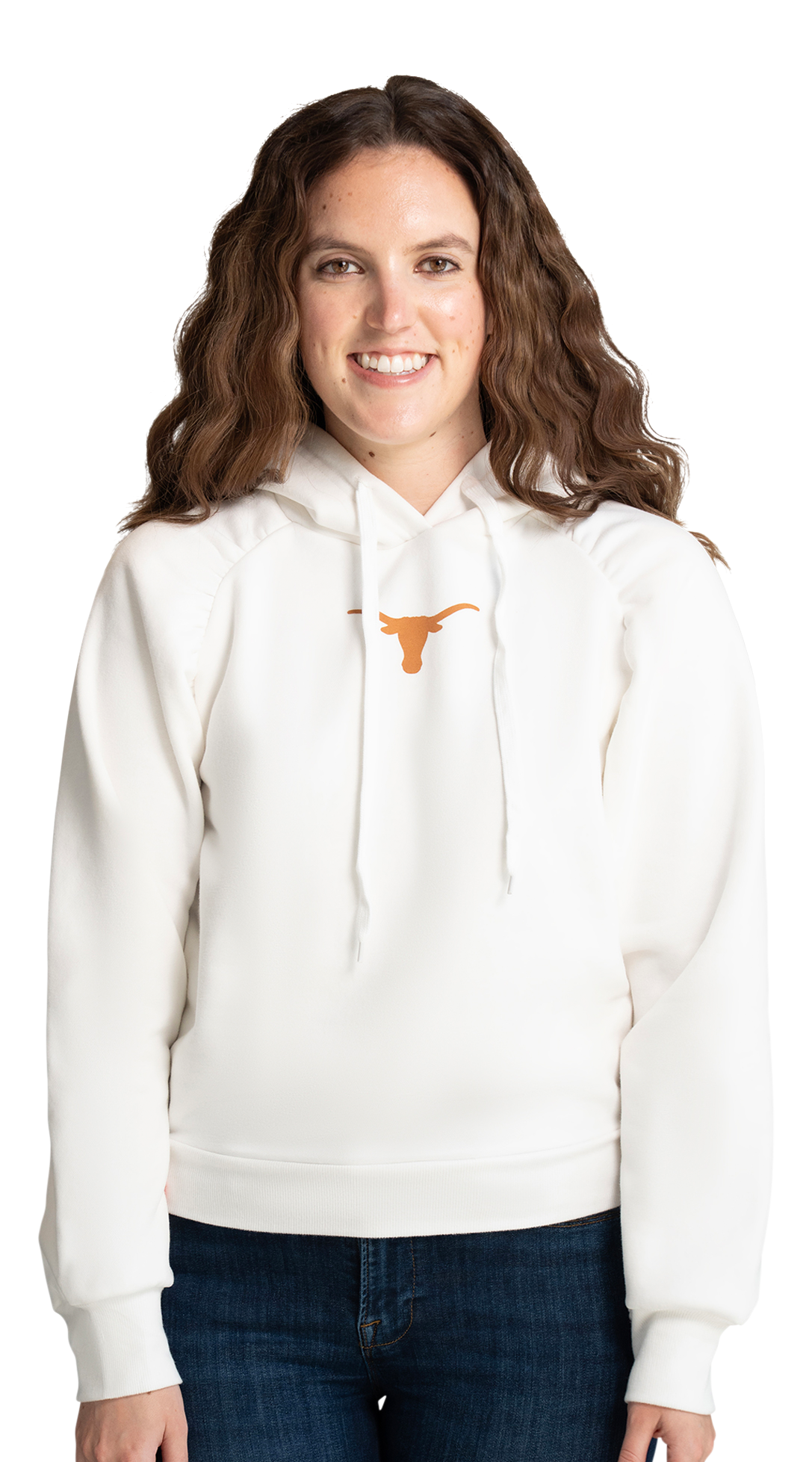 Image of Lusso Maxine Collegiate Fleece Hoodie - University of Texas - White - M
