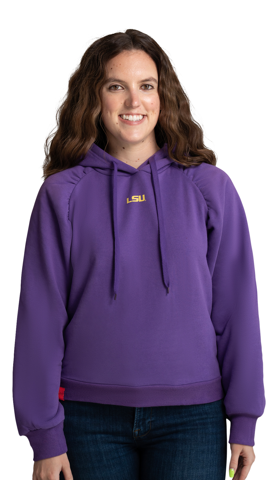 Image of Lusso Maxine Collegiate Fleece Hoodie - Louisiana State University - Purple - L