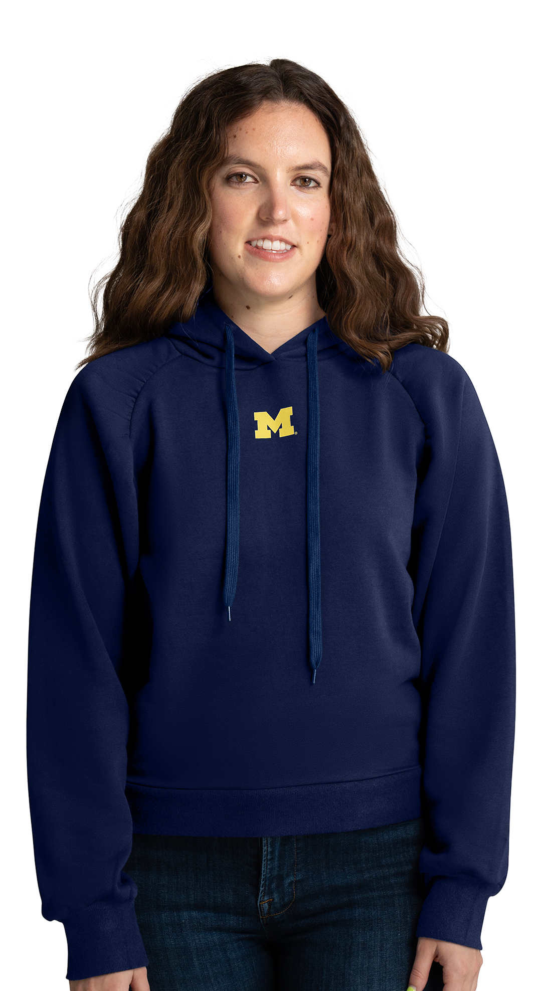Image of Lusso Maxine Collegiate Fleece Hoodie - University of Michigan - Blue - XL