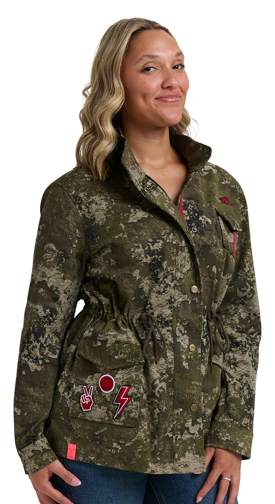 Image of Lusso Wallace Classic Collegiate Stadium Jacket - University of Arkansas - M