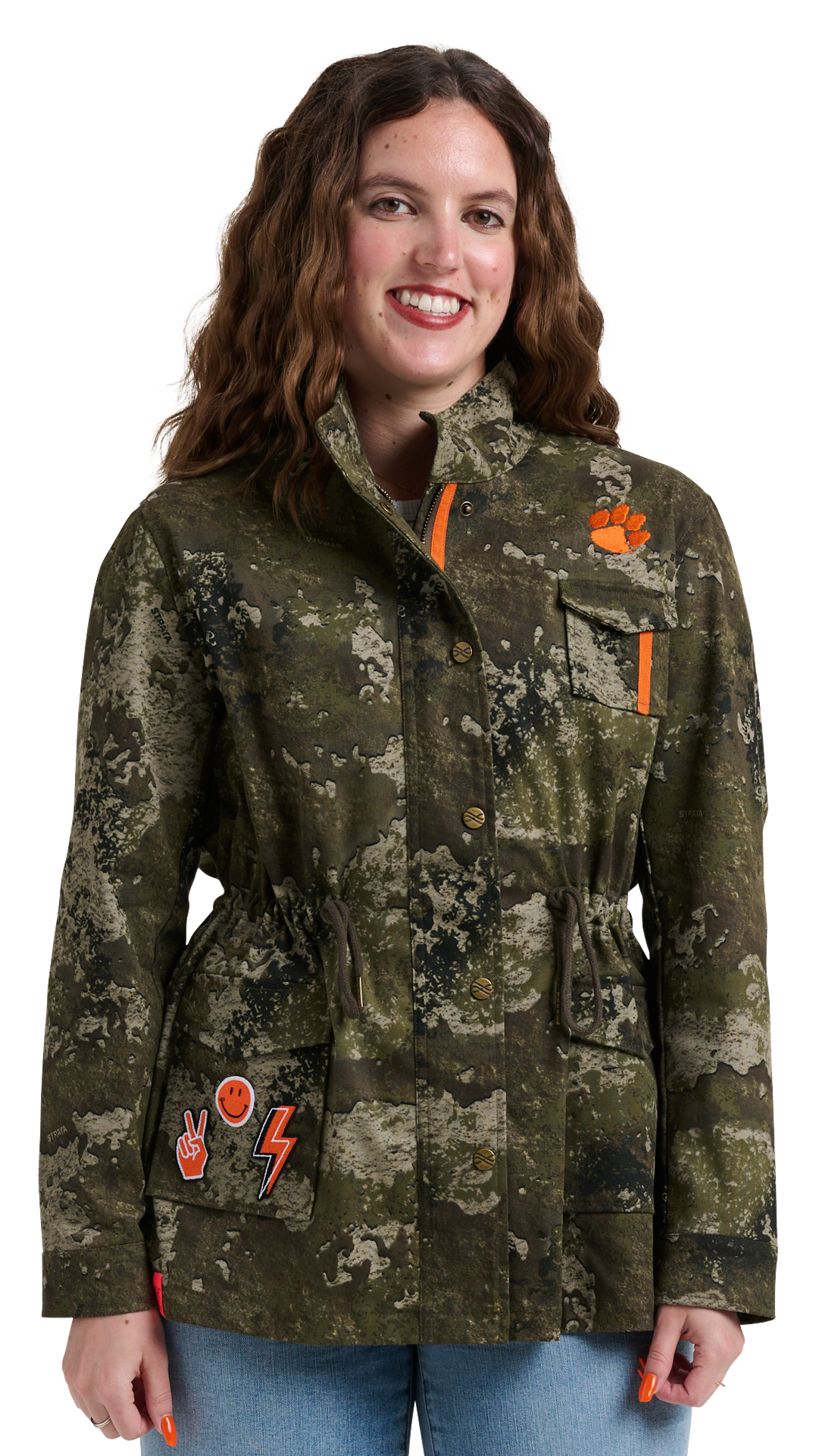 Image of Lusso Wallace Classic Collegiate Stadium Jacket - Clemson University - XL