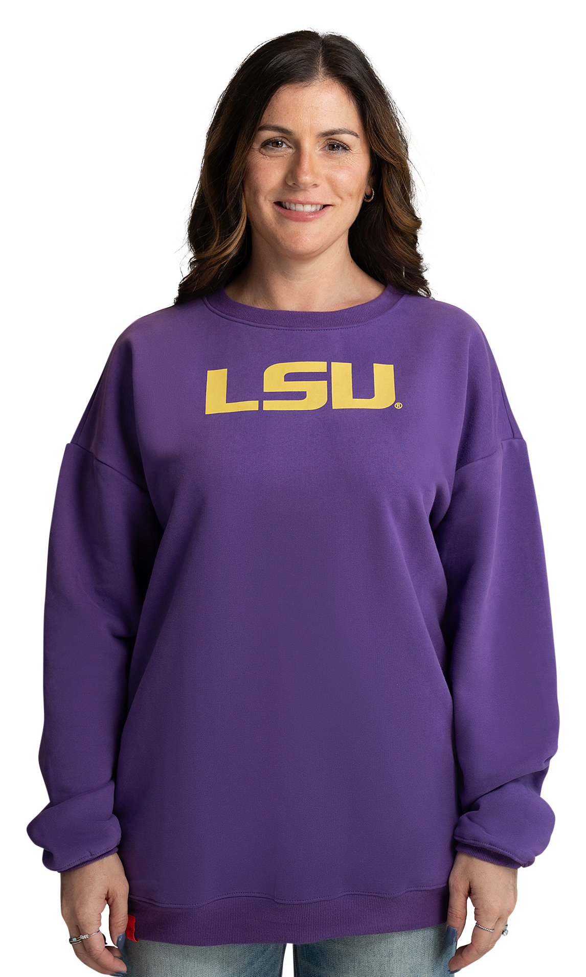 Image of Lusso Miranda Oversized Fleece Sweatshirt - Prince/Louisiana State University - S