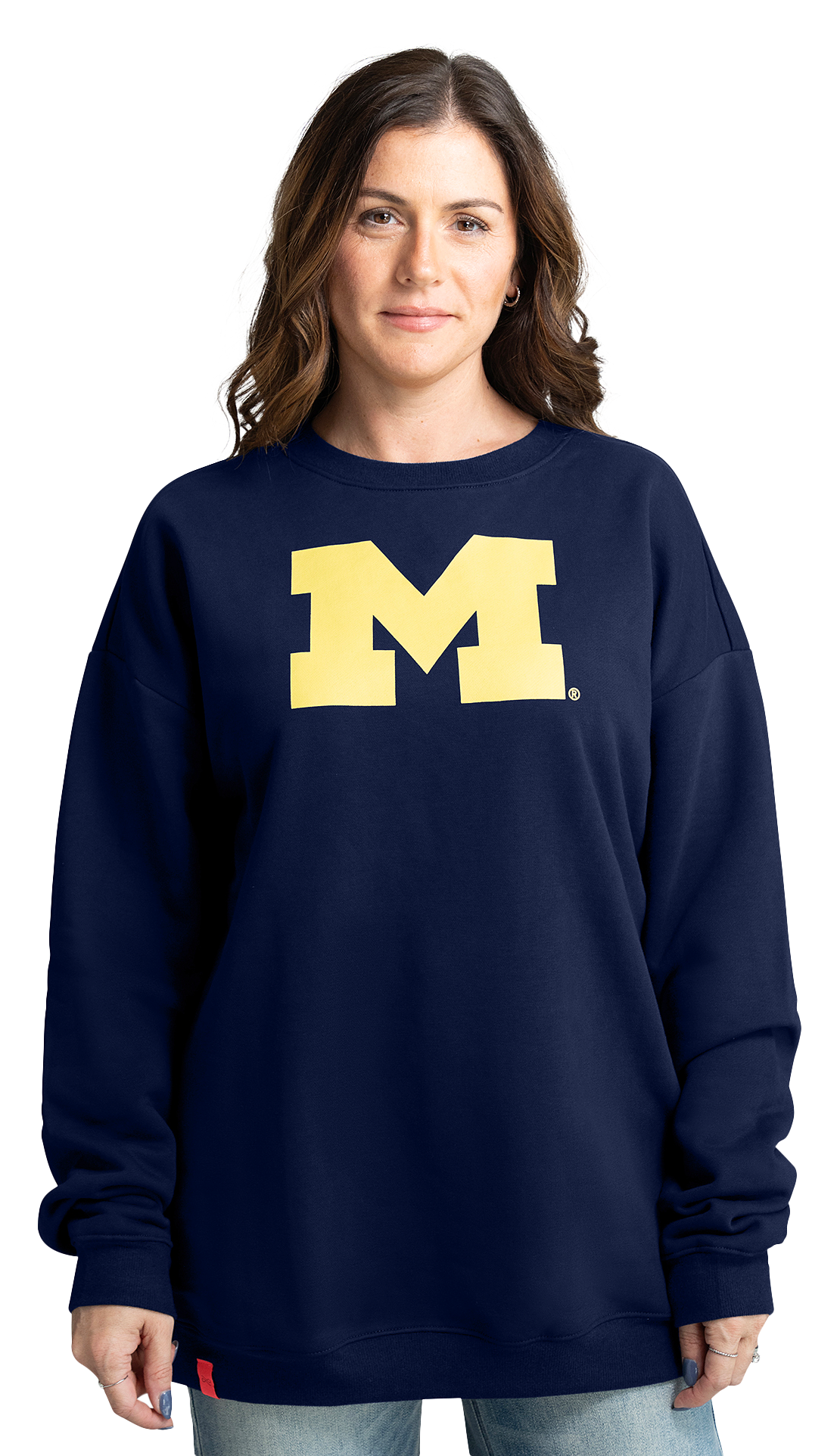 Image of Lusso Miranda Oversized Fleece Sweatshirt - Ink/University of Michigan - S