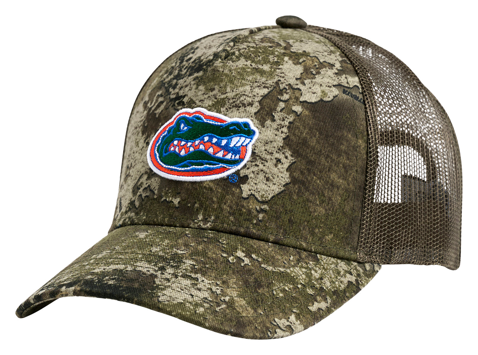 Image of Lusso Whit Classic Collegiate Trucker Cap - University of Florida - TrueTimber Strata