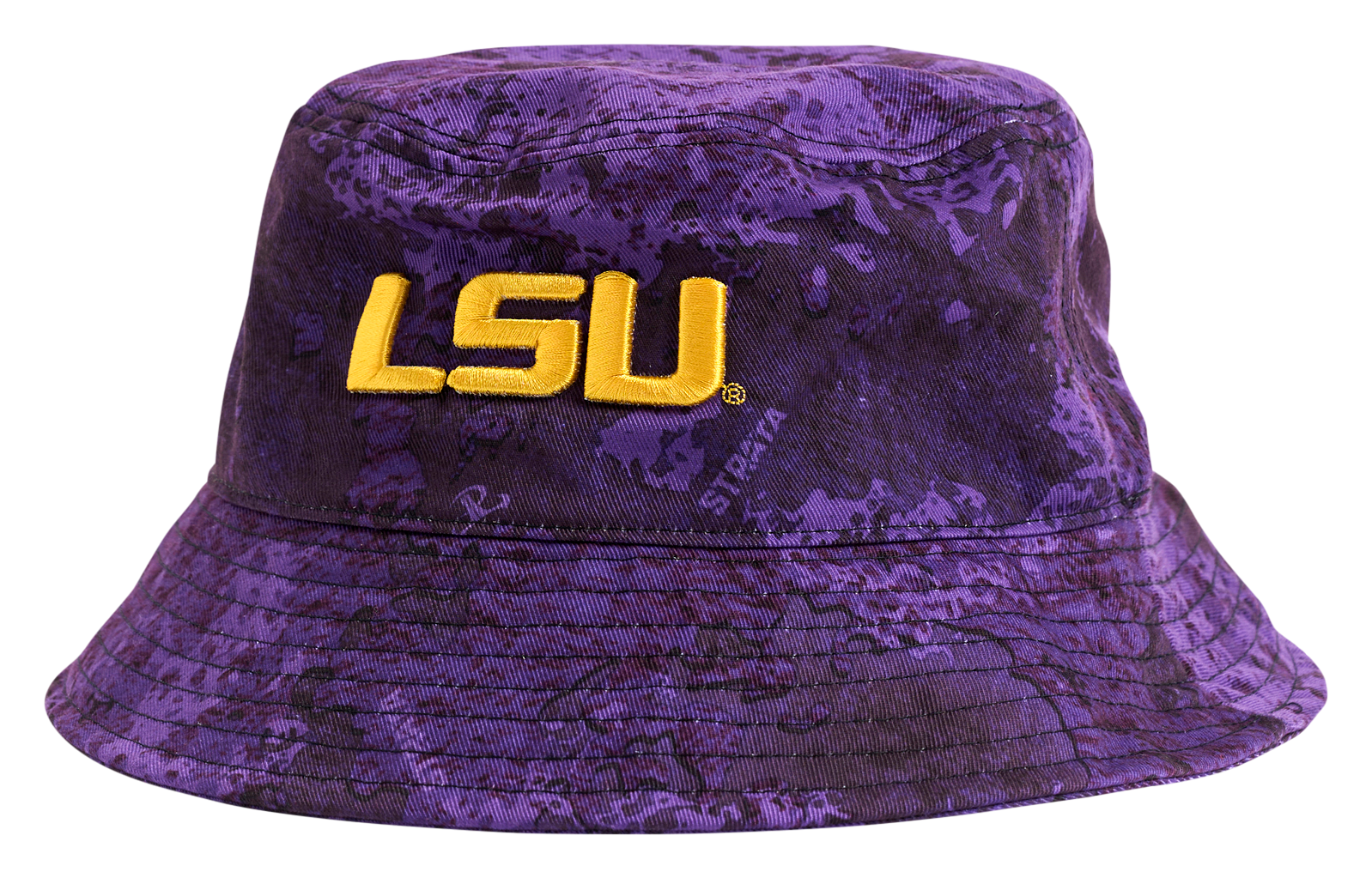 Image of Lusso Westlynn Fashion Collegiate Bucket Hat - Louisiana State University - TrueTimber Strata Purple