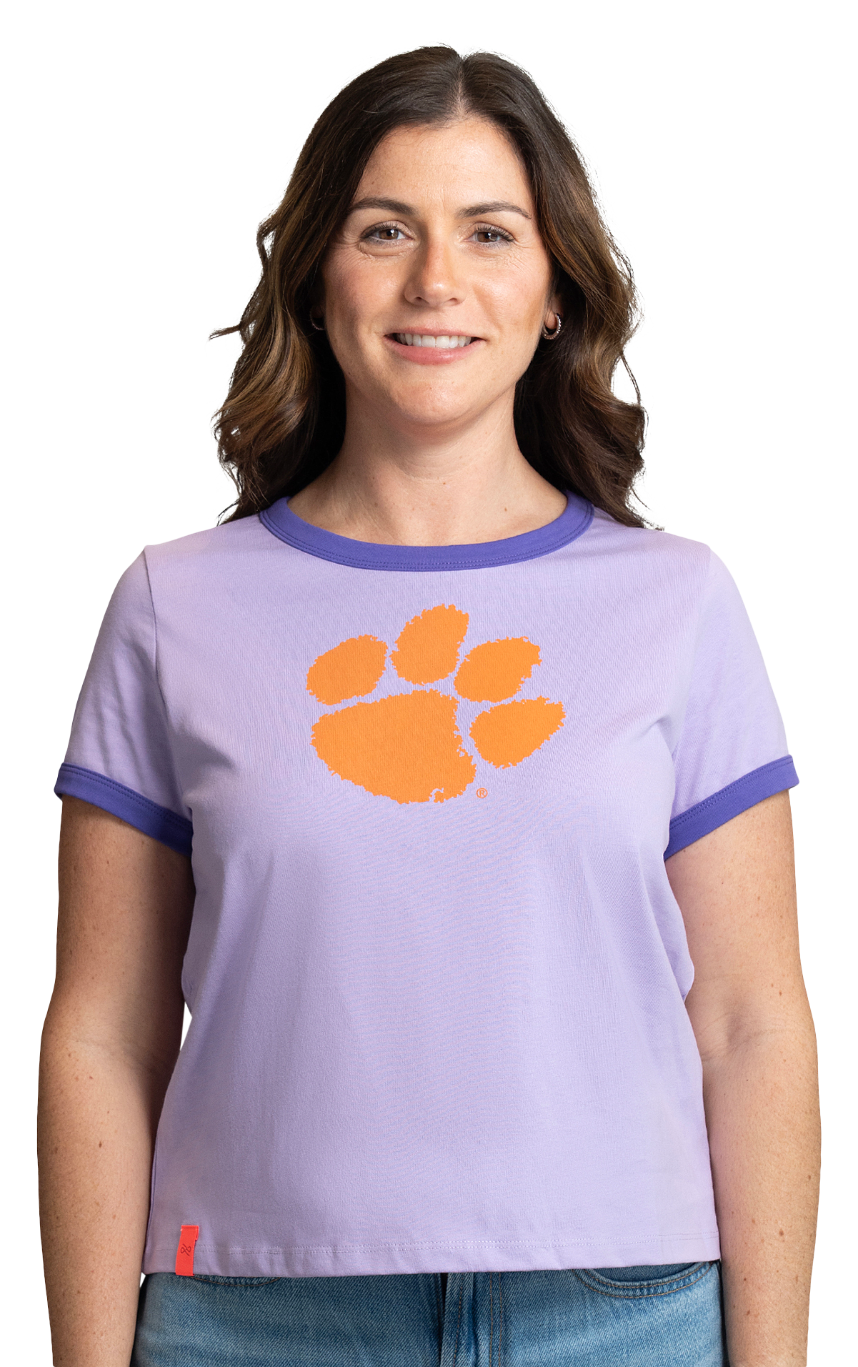 Image of Lusso Nora Ringer Short-Sleeve T-Shirt - Prince Fade/Clemson University