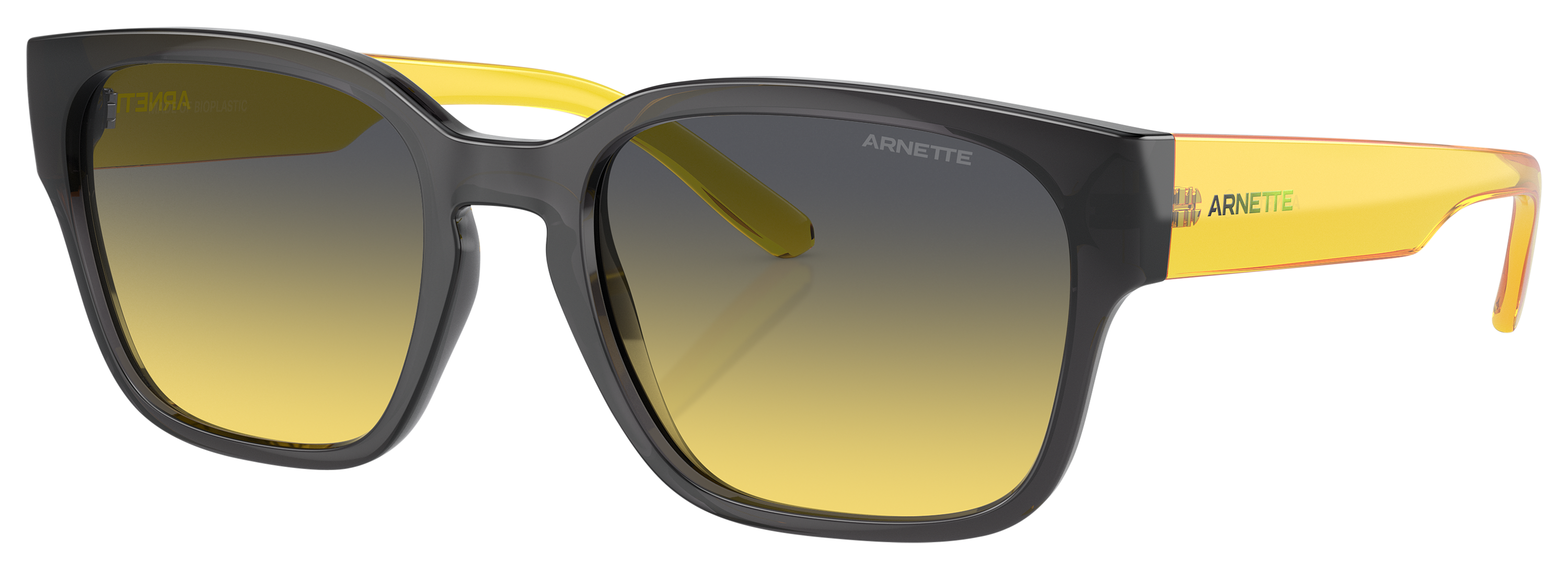 Image of Arnette Hamie AN4325 Sunglasses - Transparent Gray/Yellow/Dark Gray Gradient - Medium