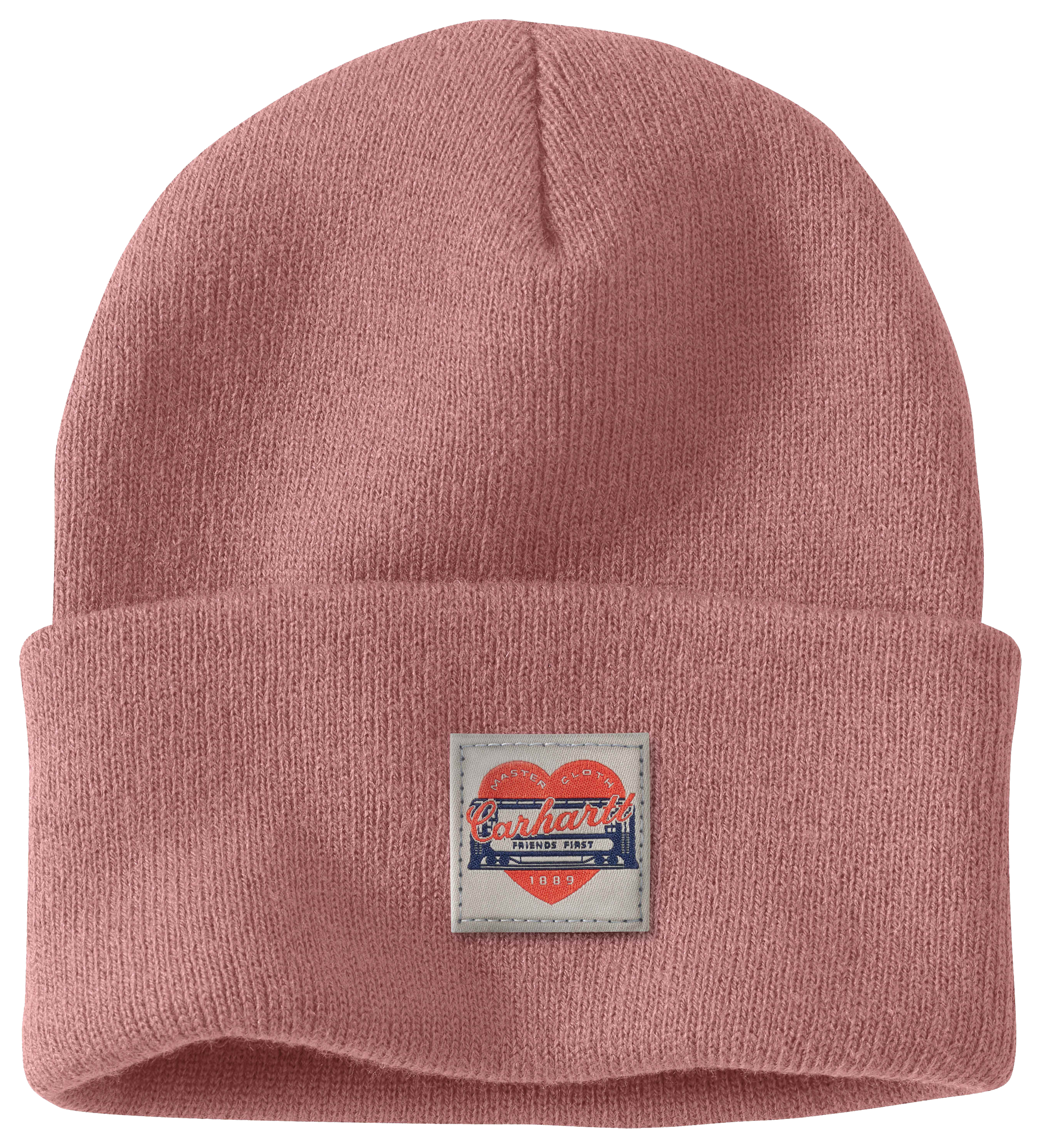 Image of Carhartt Heart Patch Knit Beanie for Ladies - Rose Tint