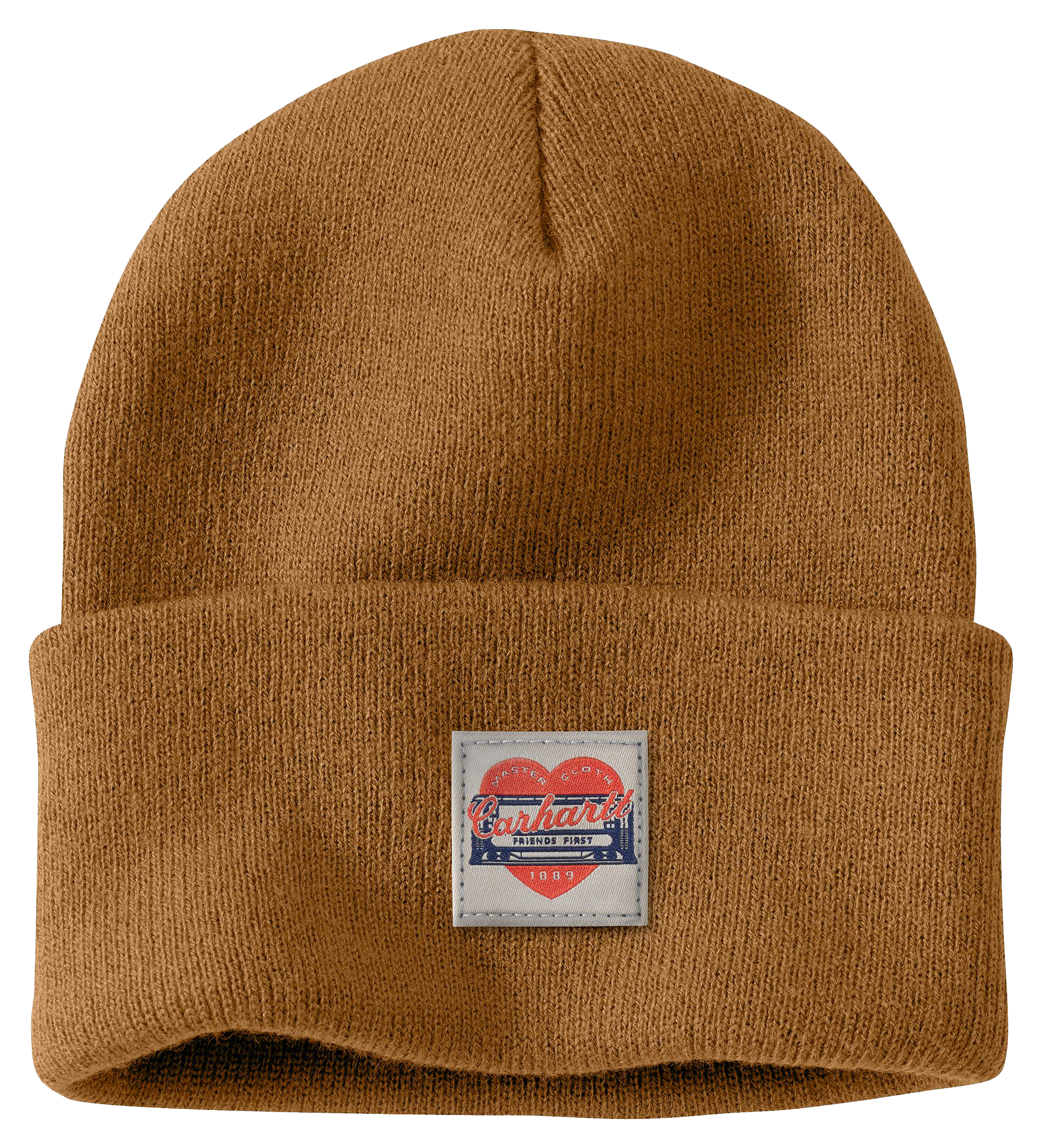 Image of Carhartt Heart Patch Knit Beanie for Ladies - Carhartt Brown