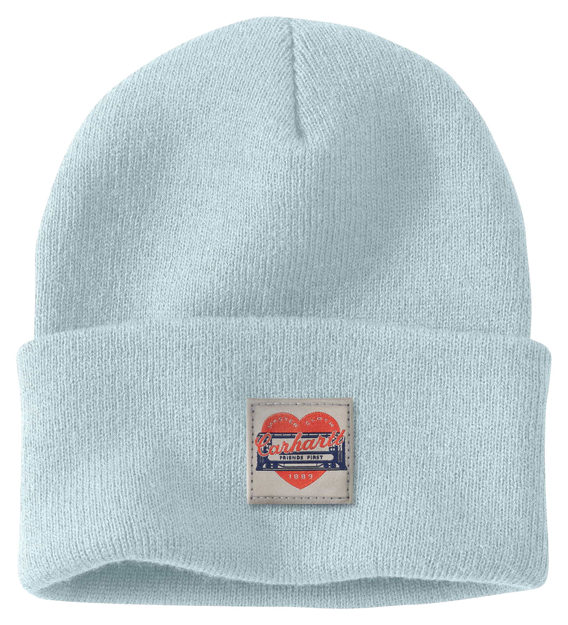 Image of Carhartt Heart Patch Knit Beanie for Ladies - Early Fog