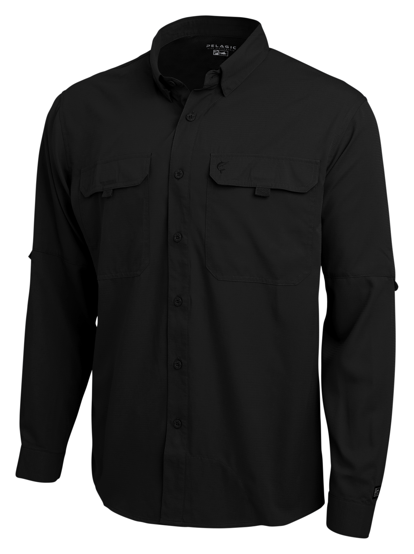 Image of Pelagic Keys Fishing Long-Sleeve Shirt for Men - Black - M