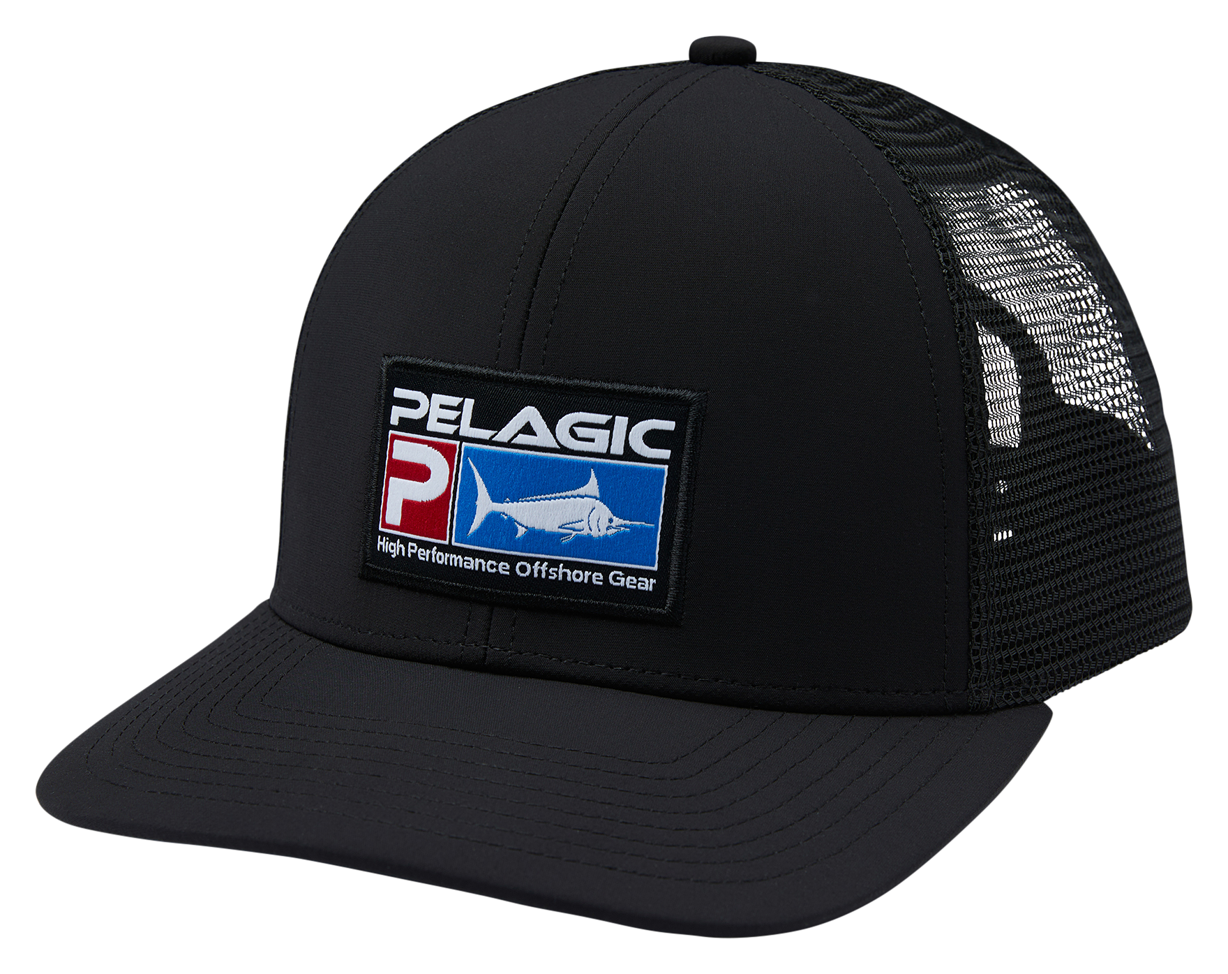 Image of Pelagic Deluxe Fly Bridge Trucker Cap - Black