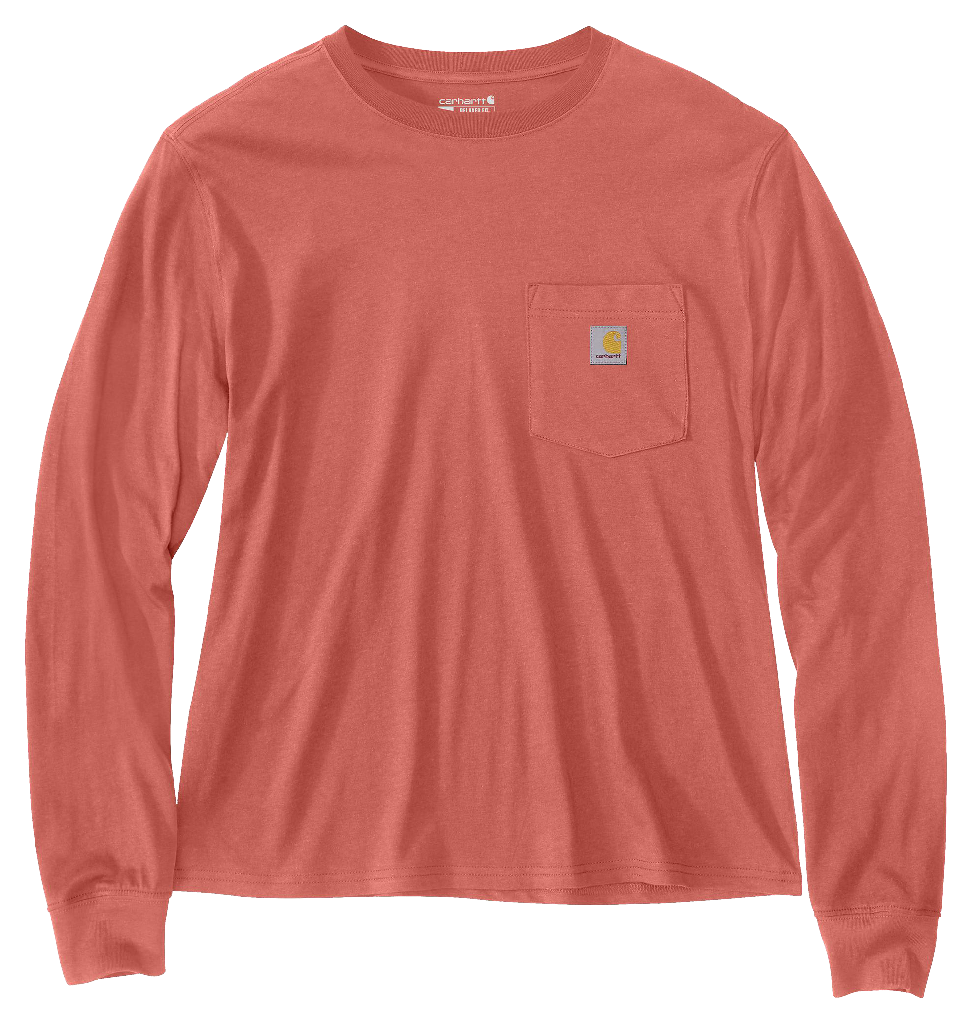 Image of Carhartt Loose-Fit Lightweight Long-Sleeve Crew-Neck Pocket T-Shirt for Ladies - Dusty Cedar - L