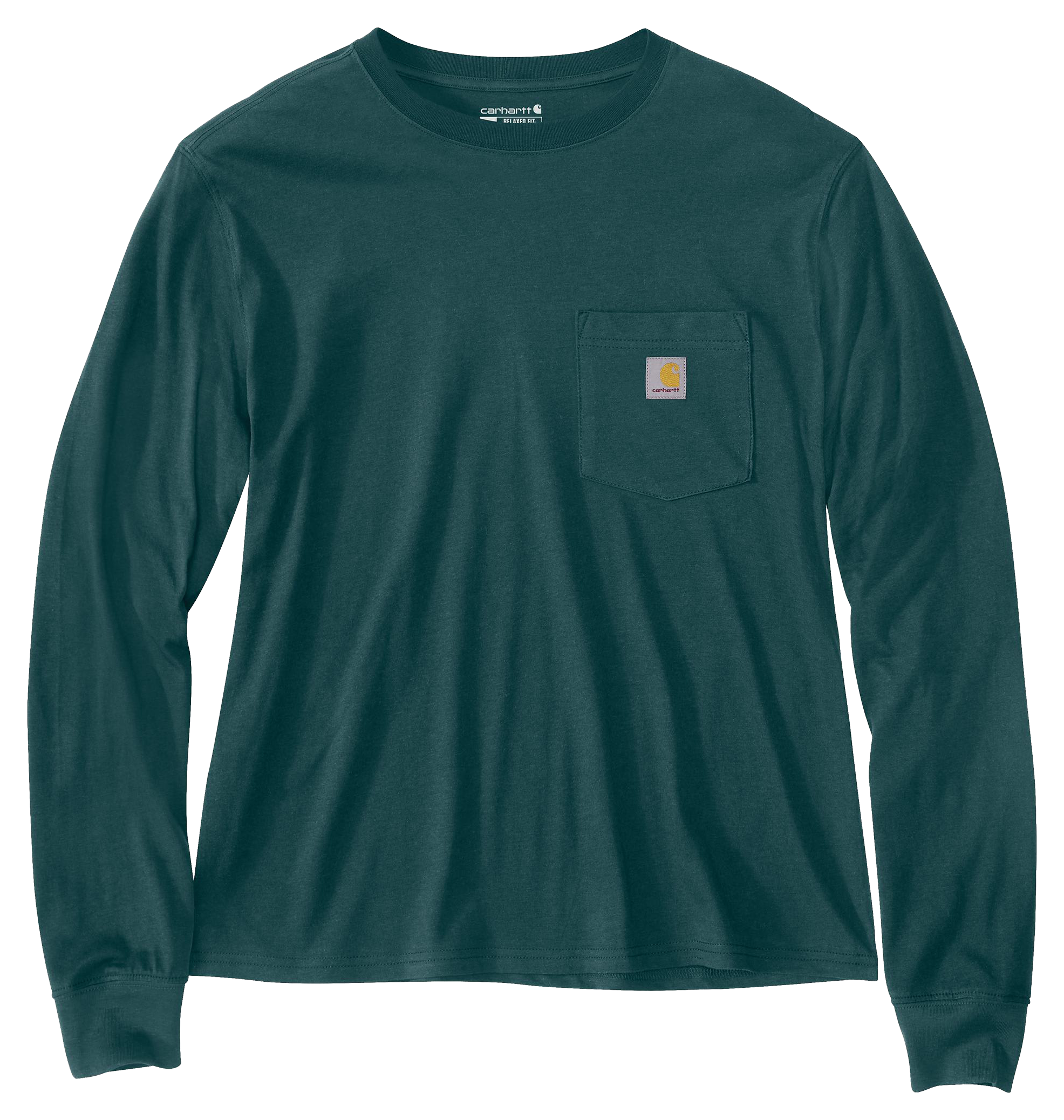 Image of Carhartt Loose-Fit Lightweight Long-Sleeve Crew-Neck Pocket T-Shirt for Ladies - Greenstone - 3X