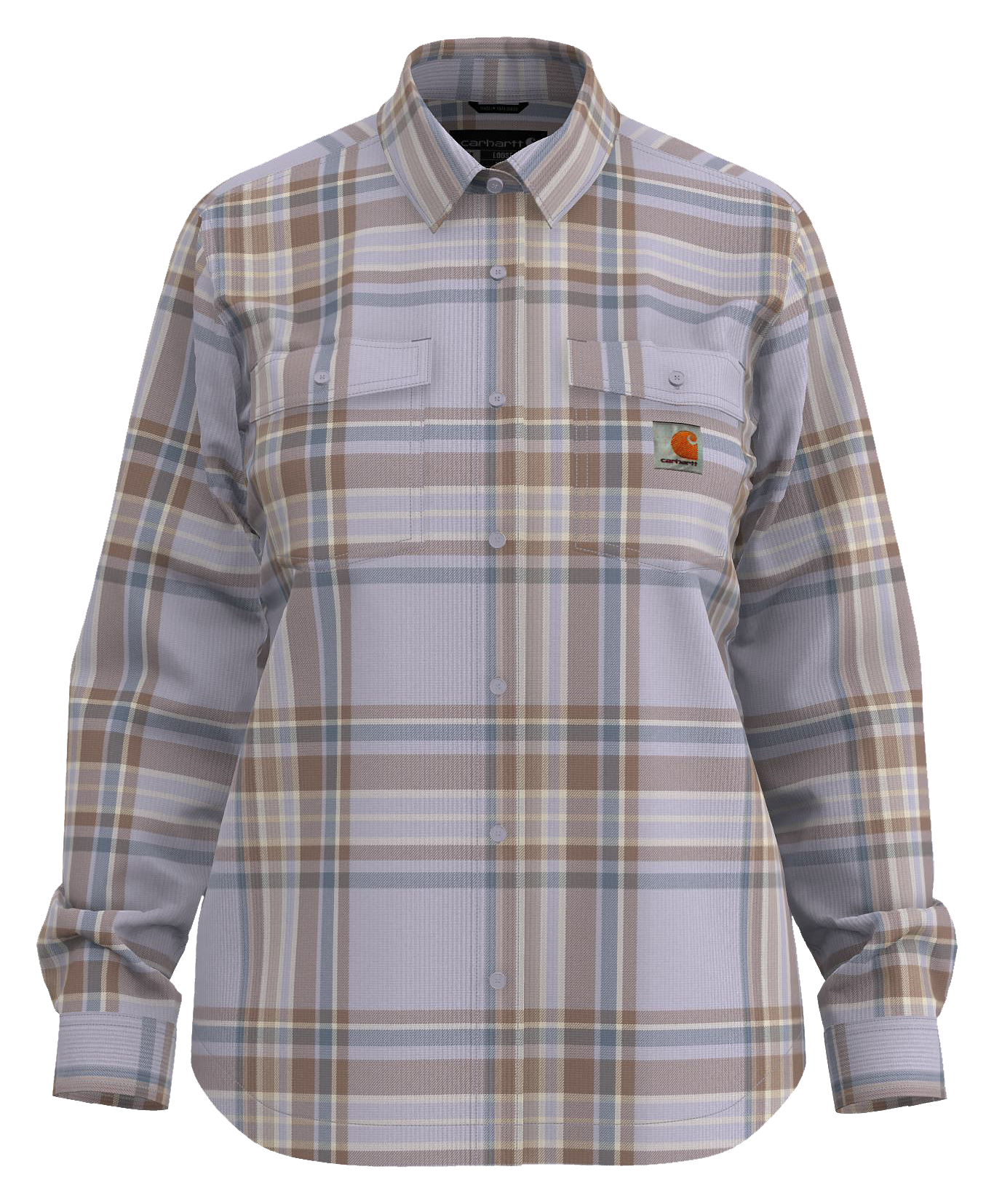 Image of Carhartt TENCEL Fiber Series Relaxed-Fit Long-Sleeve Flannel Shirt for Ladies - Mica - 2X