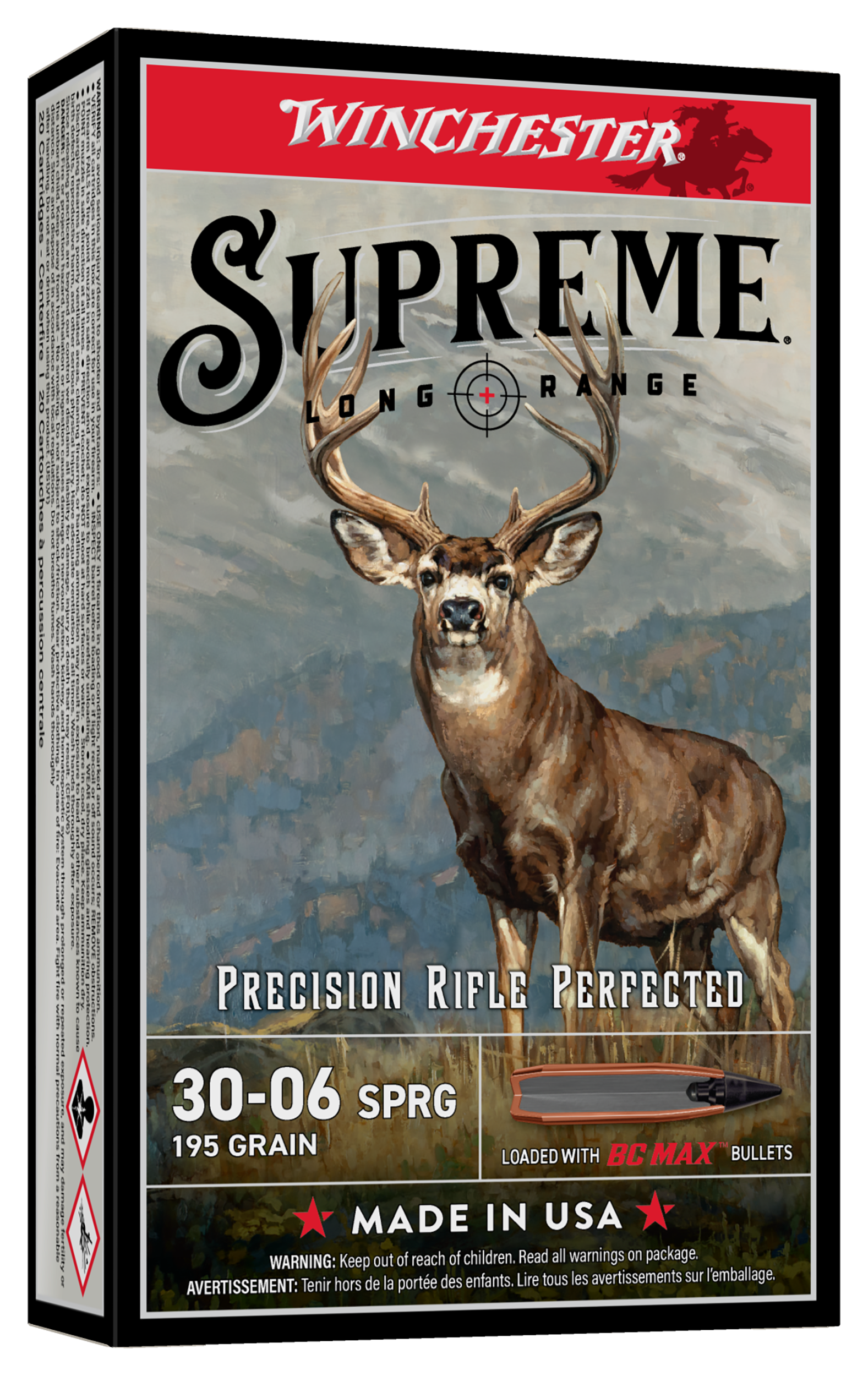 Image of Winchester Supreme Long Range .30-06 Springfield 195 Grain BC Max Centerfire Rifle Ammo