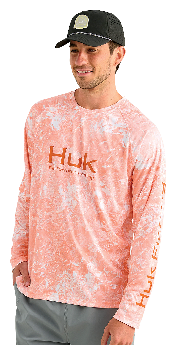 Image of Huk Pursuit Mossy Oak Long-Sleeve T-Shirt - Coral Reef