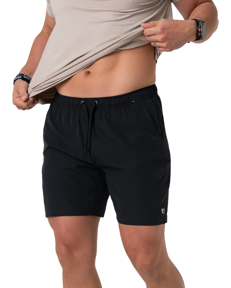Image of BURLEBO Athletic Shorts - Heather Black