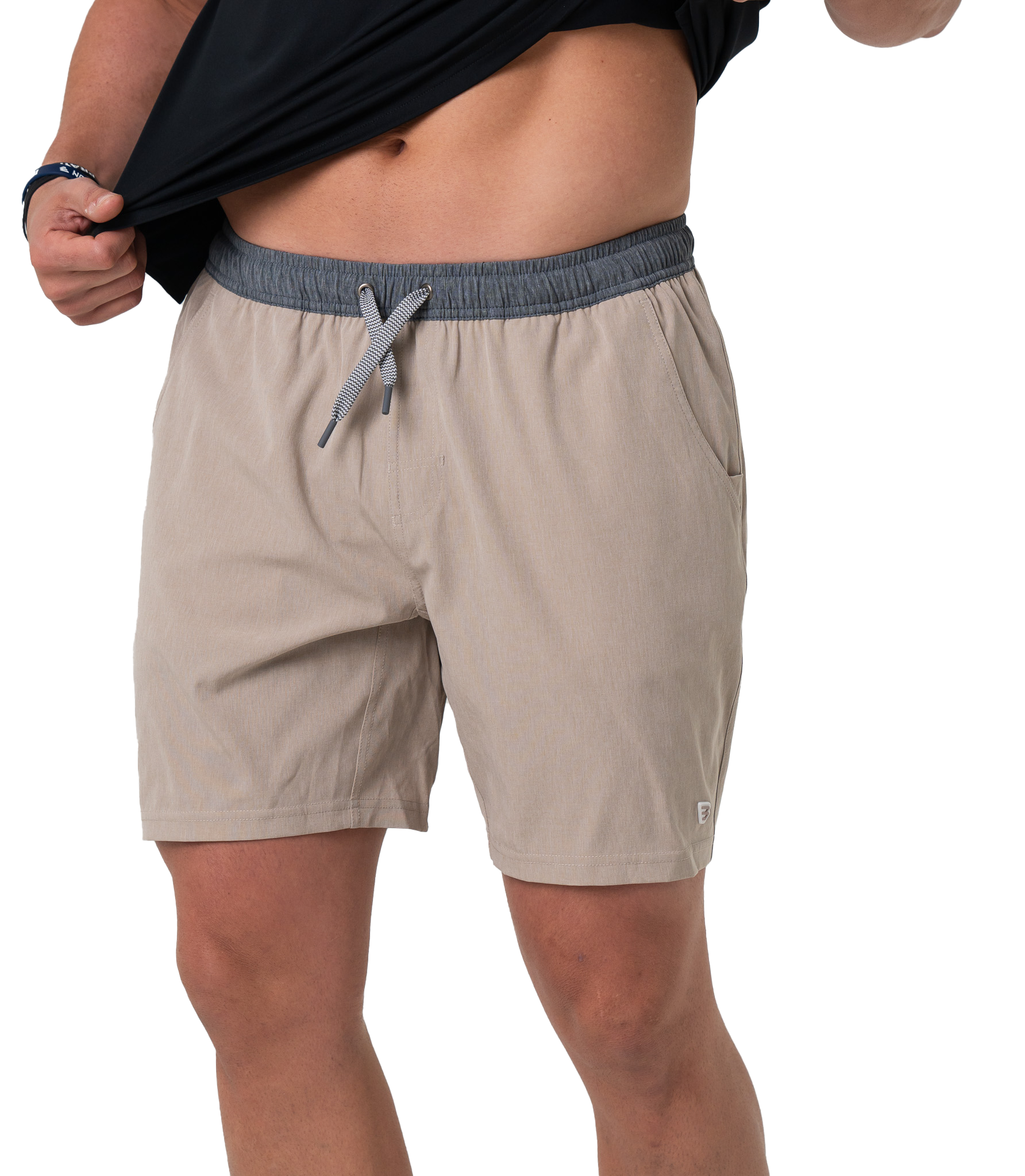 Image of BURLEBO Athletic Shorts - Heather Khaki