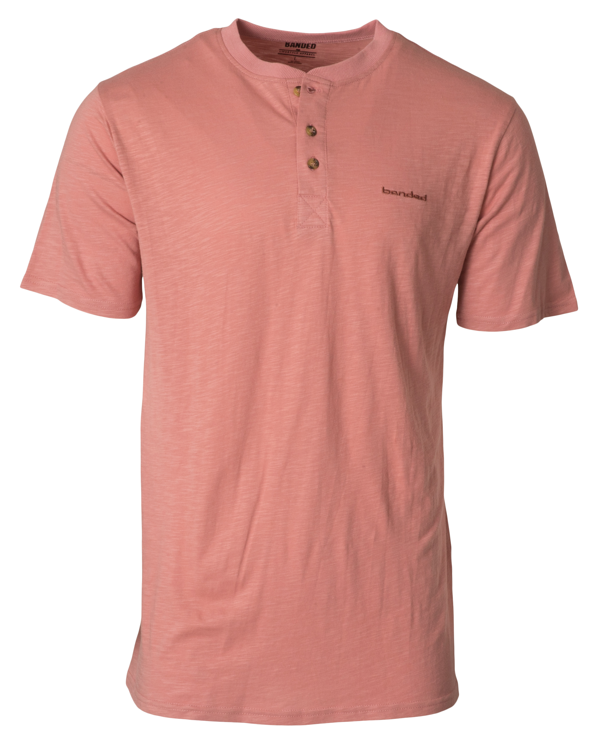 Image of Banded Whiskey Creek Short Sleeve Henley - Ash Red
