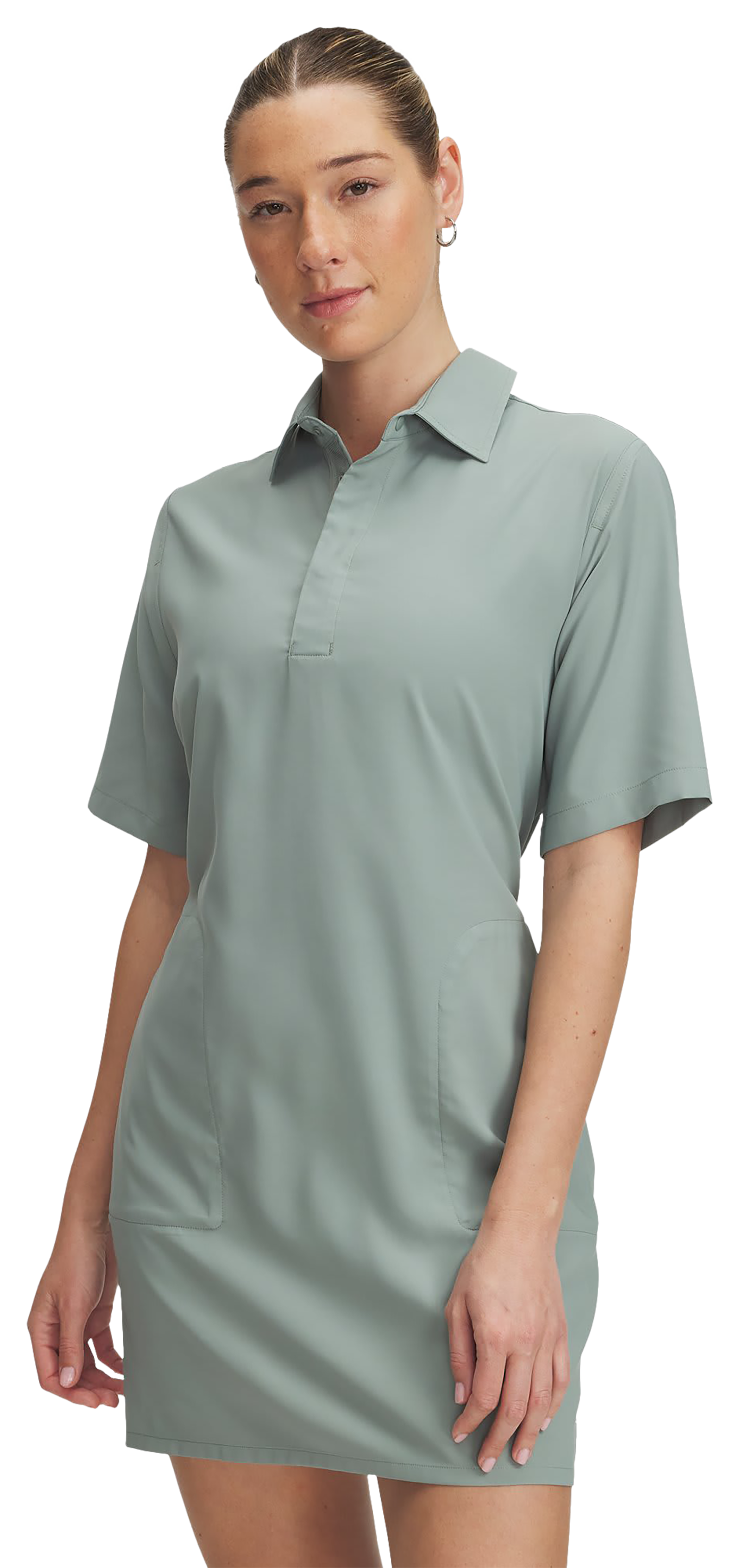 Image of Under Armour Fish Pro Hybrid Dress for Ladies - Silica Green/Hydro Green