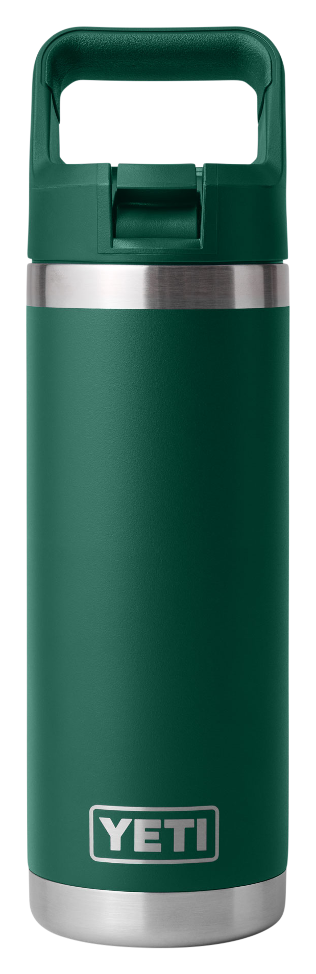Image of YETI Rambler 18-oz. Water Bottle with Straw Cap - Black Forest Green