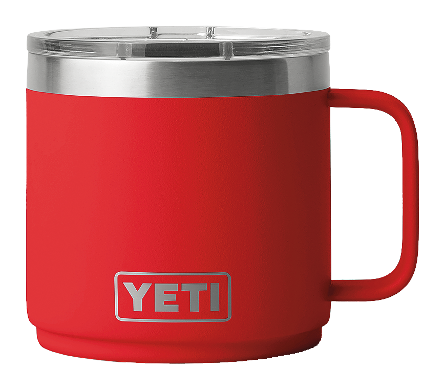 Image of YETI Rambler Stackable Ceramic-Lined Mug with MagSlider Lid - Rescue Red - 14 oz.